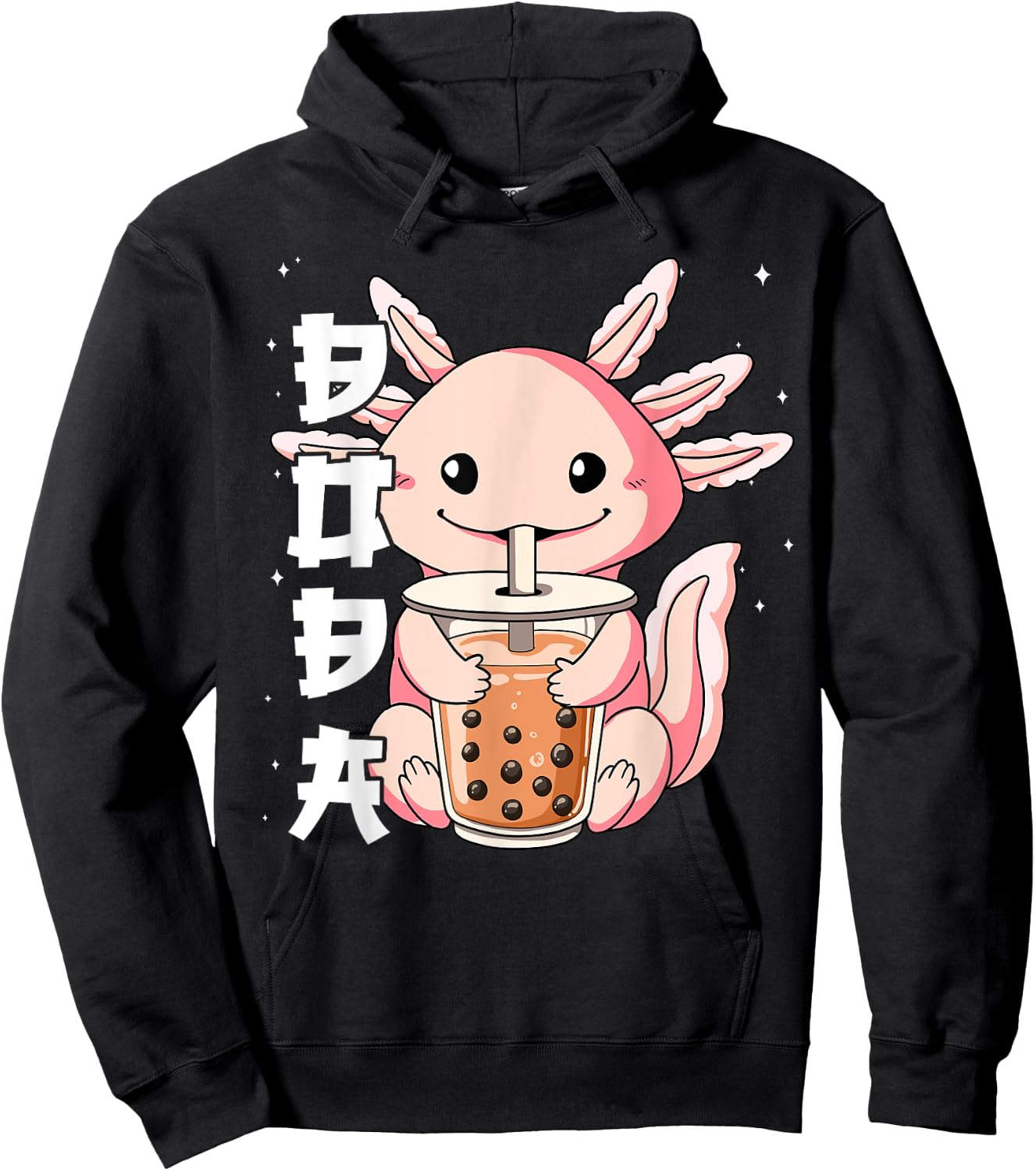 Bubble Tea Axolotl Boba Tea Hoodie - Hoodie | Black