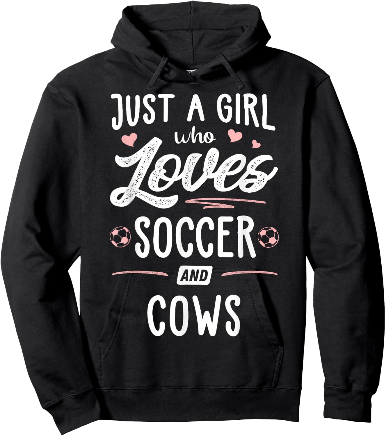 Just A Girl Who Loves Soccer And Cows Gift Women Hoodie - Hoodie | Black