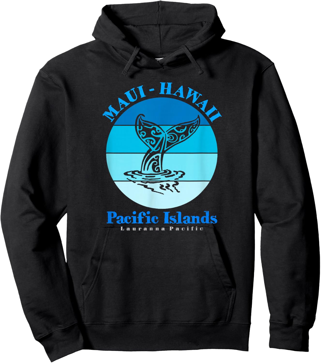 Maui Hawaii Ocean Whale Tail Hoodie - Hoodie | Black