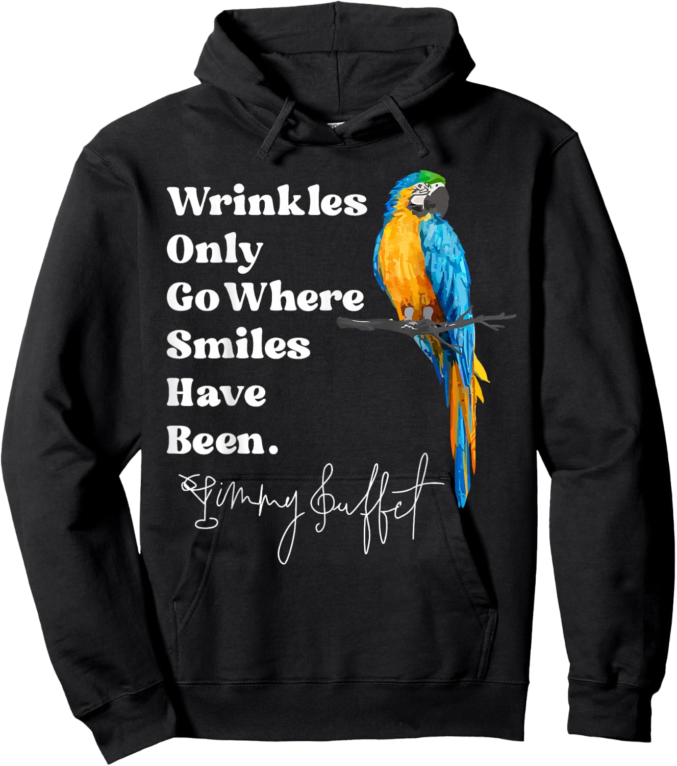 Wrinkles Only Go Where Smiles Have Been Groovy Sayings Hoodie - Hoodie | Black