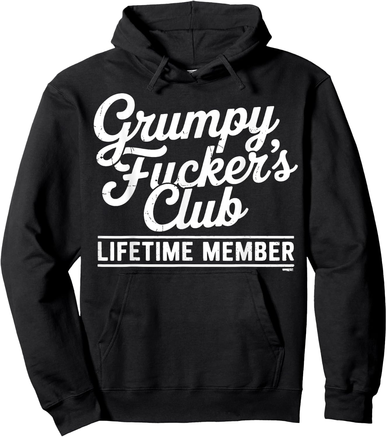 Grumpy Fuckers Club Lifetime Member Humor Hoodie - Hoodie | Black