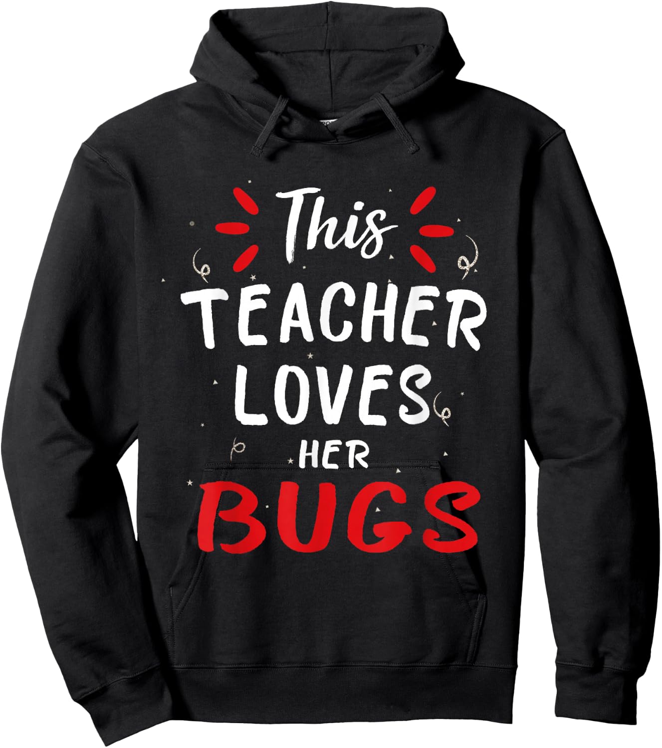 This Teacher Loves Her Bugs Ladybug Teacher Hoodie - Hoodie | Black