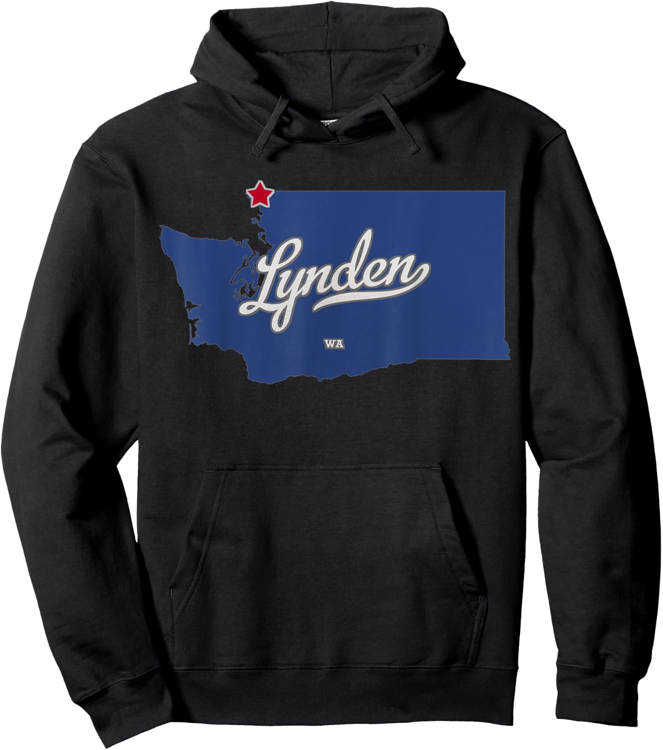 Lynden Washington WA Map Hoodie - Hoodie | Black