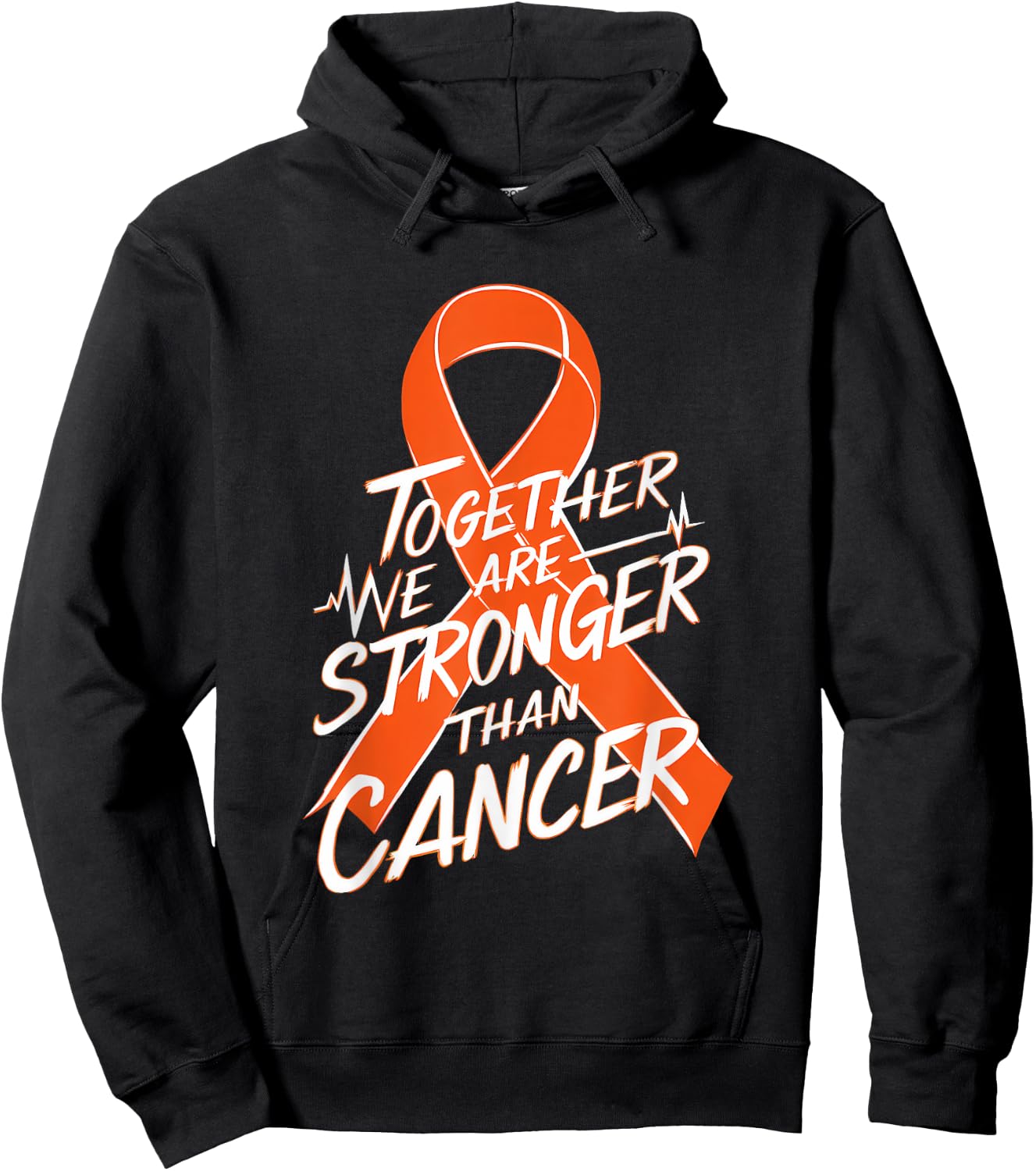 Leukemia Awareness Together We Are Stronger Orange Ribbon Hoodie - Hoodie | Black