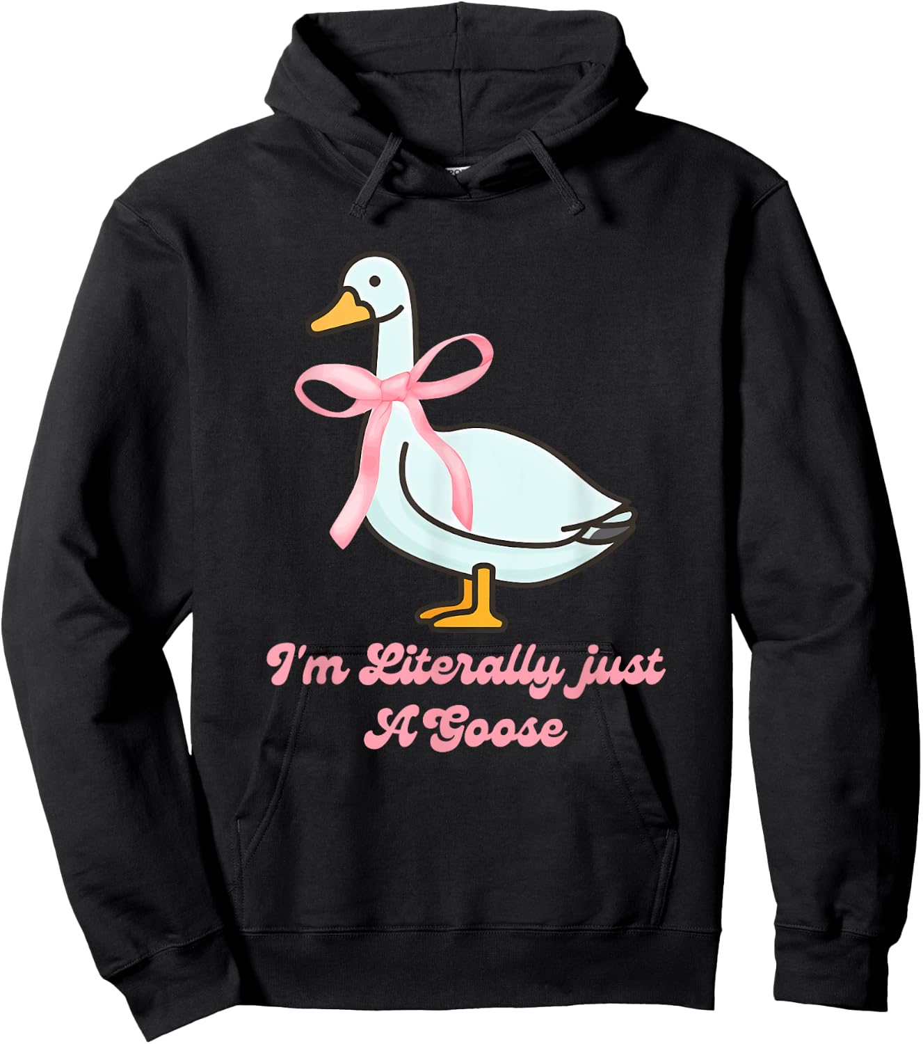 I'm Literally just A Goose Quote Hoodie - Hoodie | Black