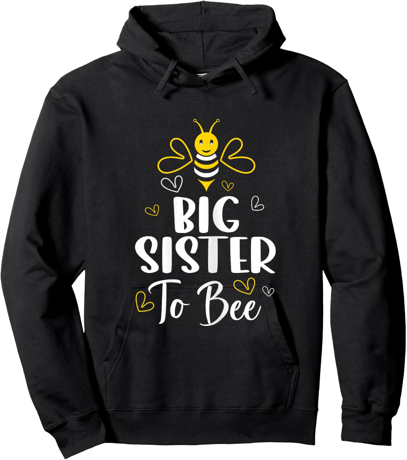 Big Sister to Bee Pregnancy Funny Baby Shower Big Sister Hoodie - Hoodie | Black