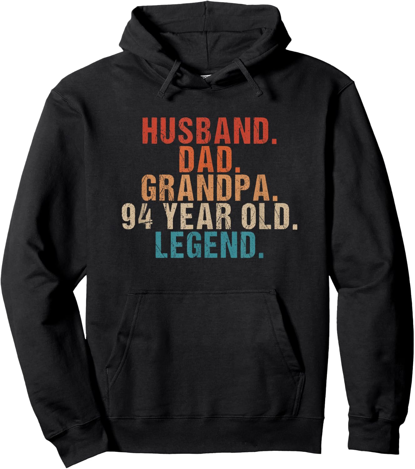 Husband Dad Grandpa 94 Year Old Legend 94th Bday Men Hoodie - Hoodie | Black