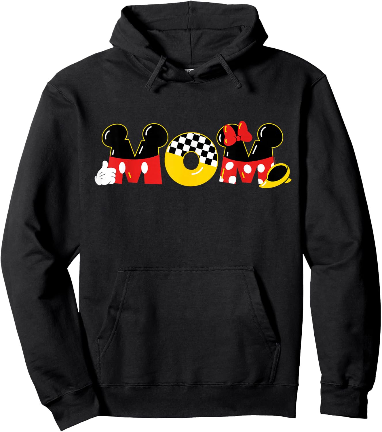Disney Mickey Mouse & Minnie Mouse Mom Mother's Day Birthday , Black, S Hoodie - Hoodie | Black
