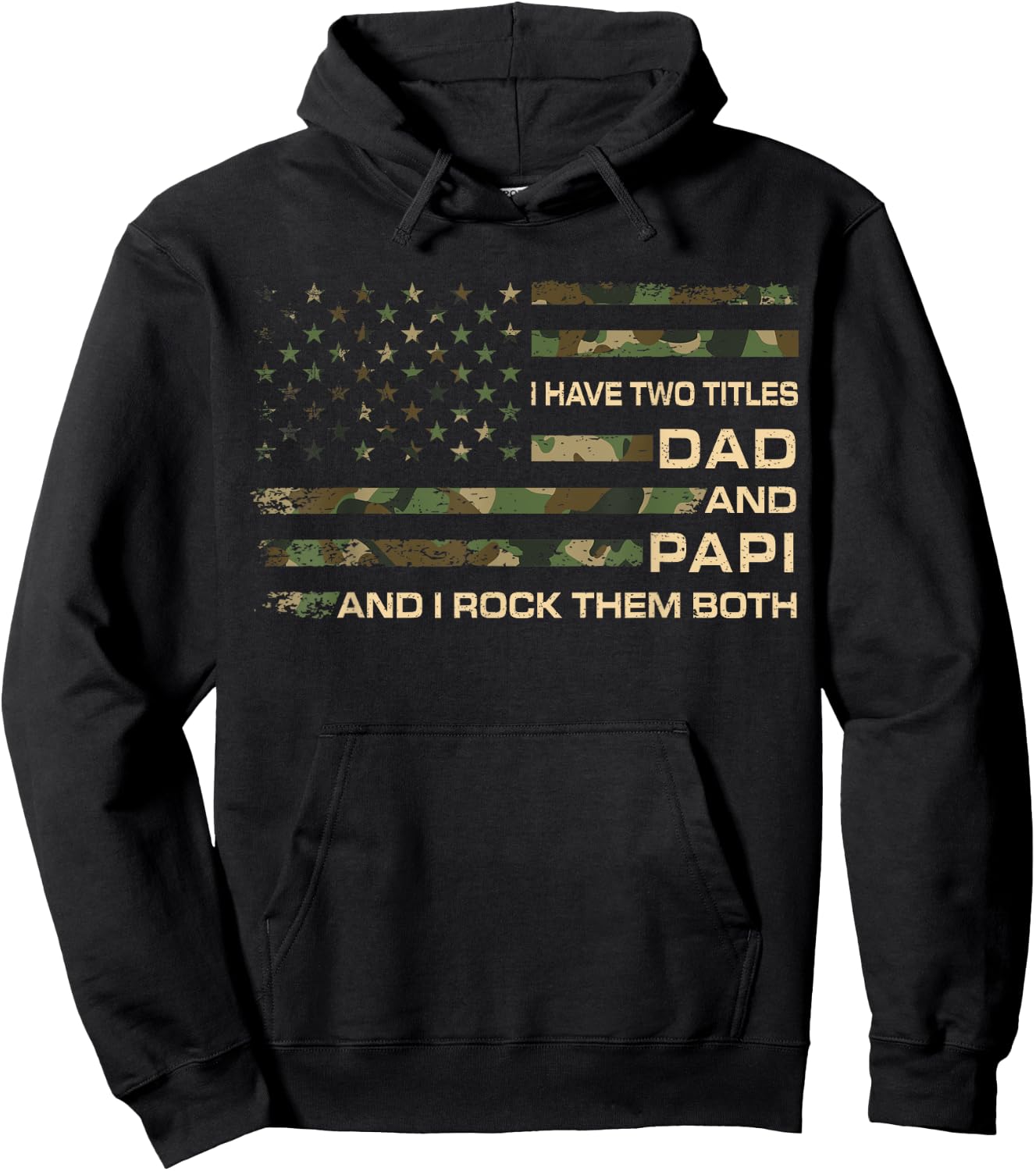 I Have Two Titles Dad And Papi Father's Day Grandpa Papi Hoodie - Hoodie | Black