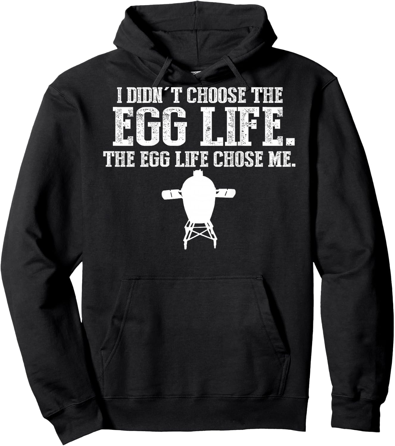 Funny BBQ Big Egg Smoker Accessories T Shirts Back Printed Hoodie - Hoodie | Black