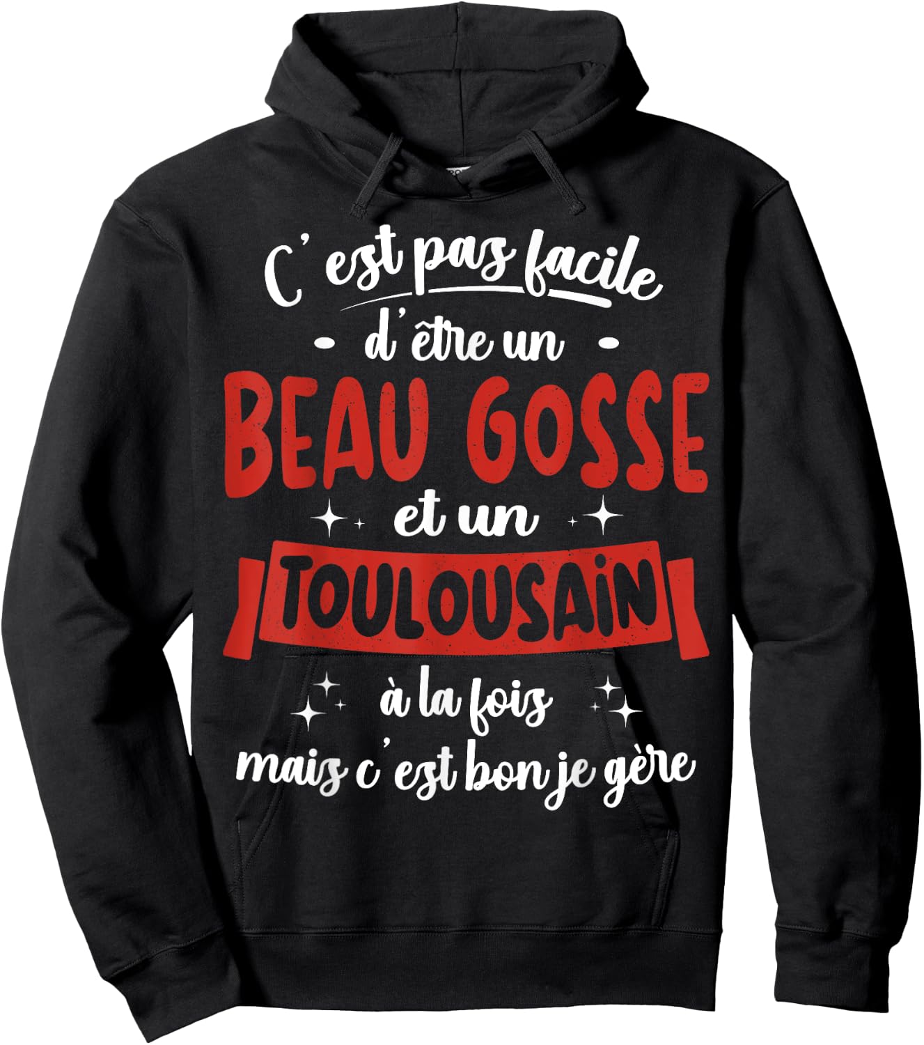 Toulousain Gift Humour Birthday Beau Gosse , Black, S Hoodie - Hoodie | Black