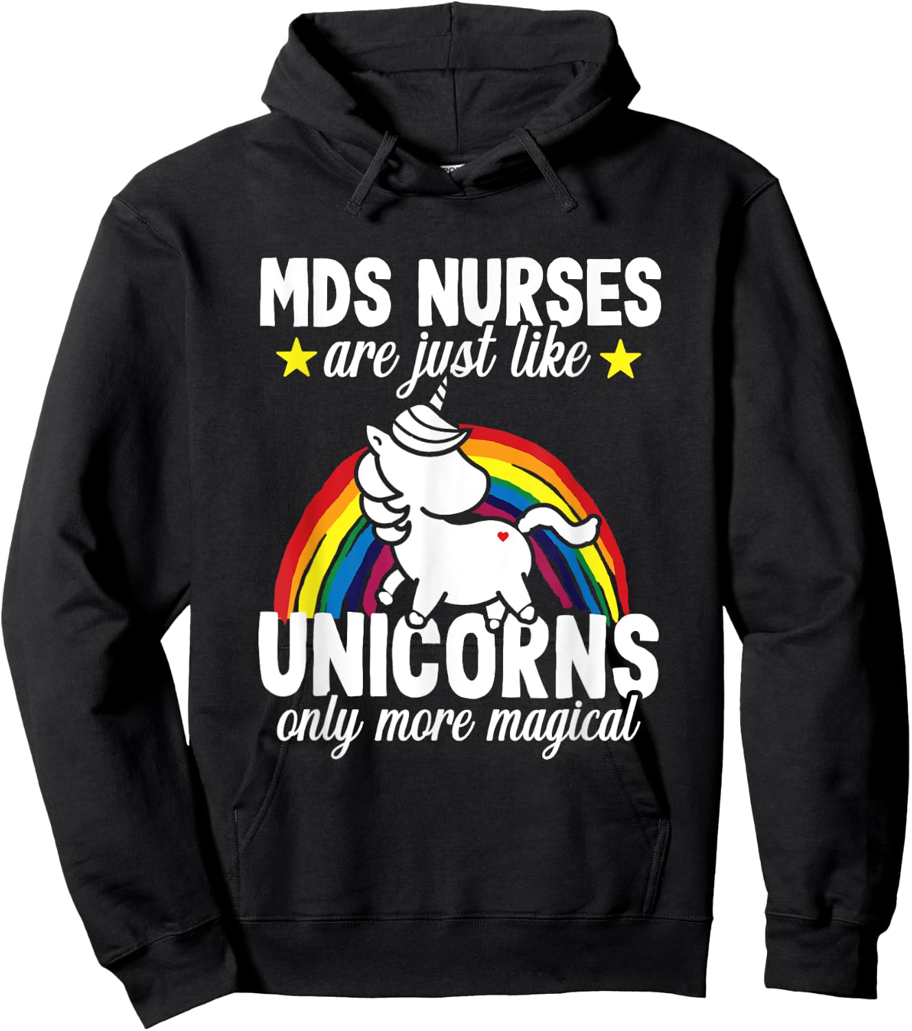 Funny Unicorn MDS Nurse Medical Geriatric Nursing RN Hoodie - Hoodie | Black