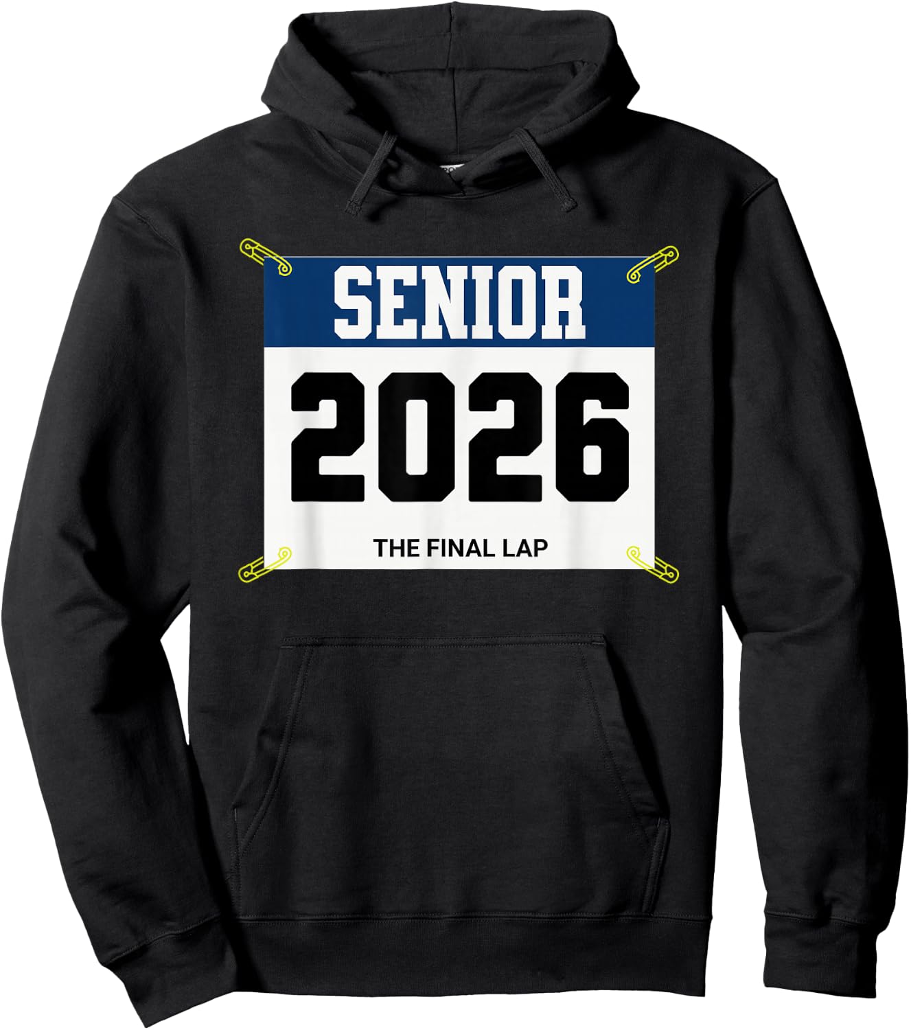 Track and Field Senior 2026 Race Bib The Final Lap Hoodie - Hoodie | Black