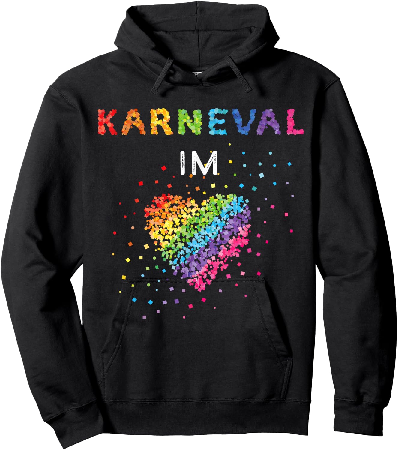 Carnival in the Heart Fancy Dress Confetti Rainbow LGBTQ Pride , black Hoodie - Hoodie | Black