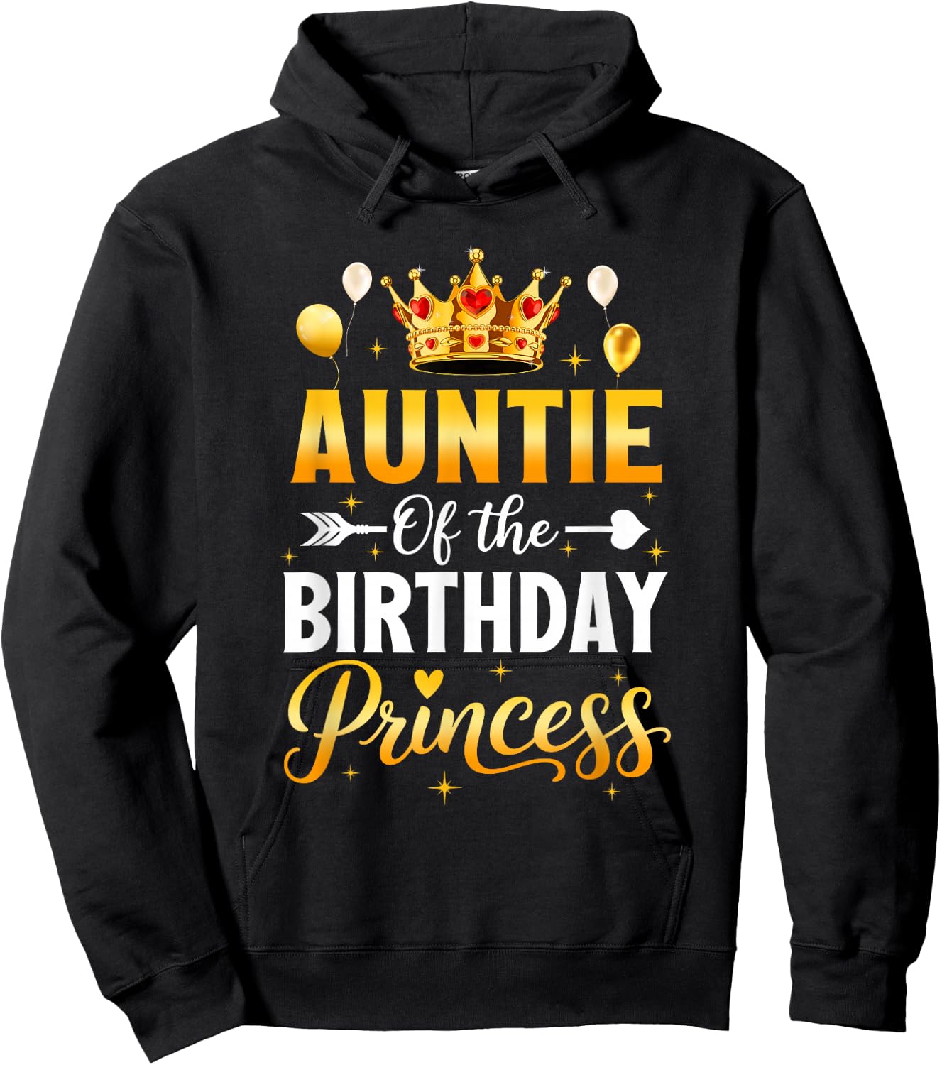 Auntie of The Birthday Princess Birthday Girl Family Kid Hoodie - Hoodie | Black