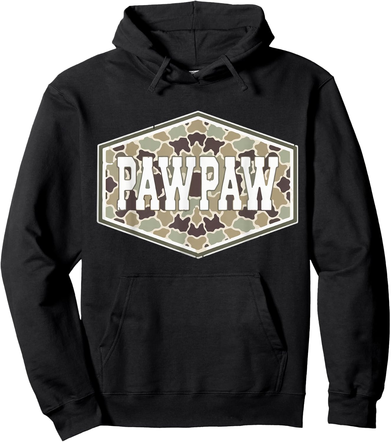 Vintage Camouflage Pawpaw Fatherhood Camo Family Fathers Day Hoodie - Hoodie | Black