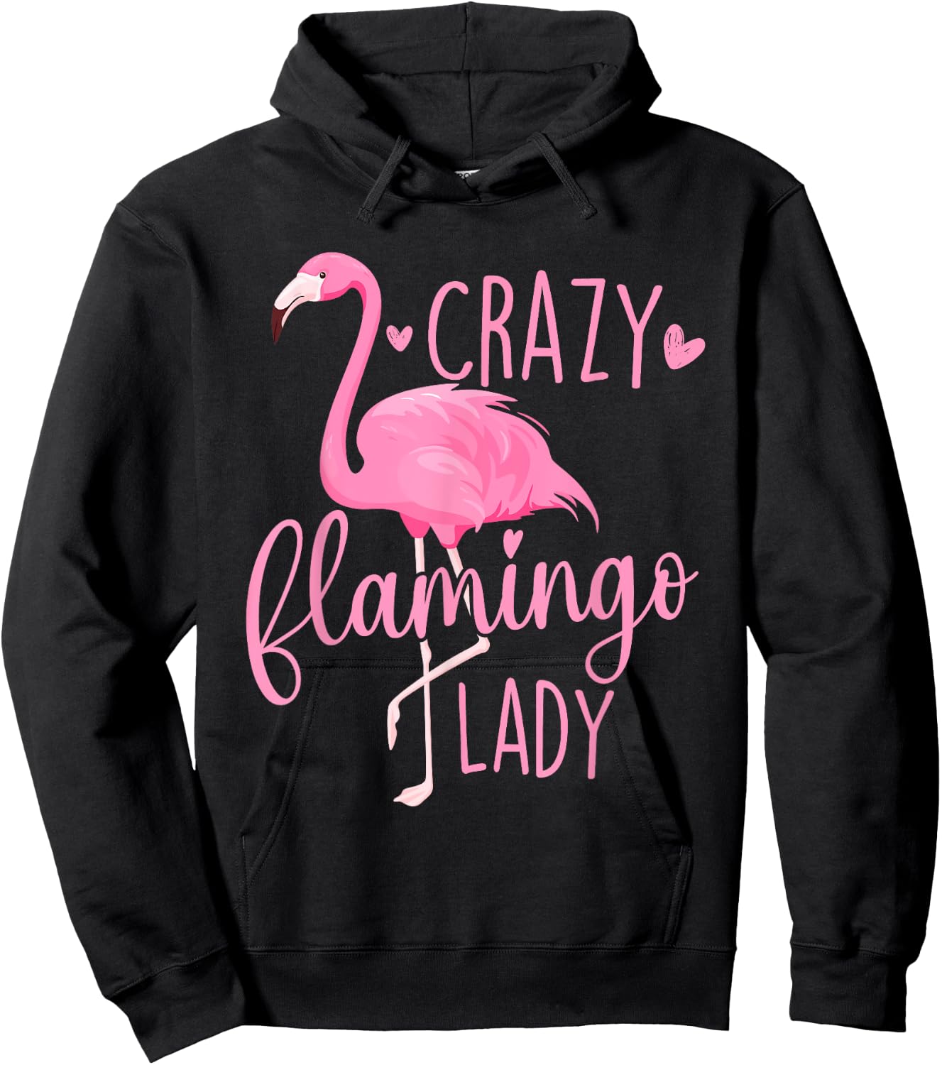 Crazy Flamingo Lady - Flamingo Lover Zoo Animal Hoodie - Hoodie | Black