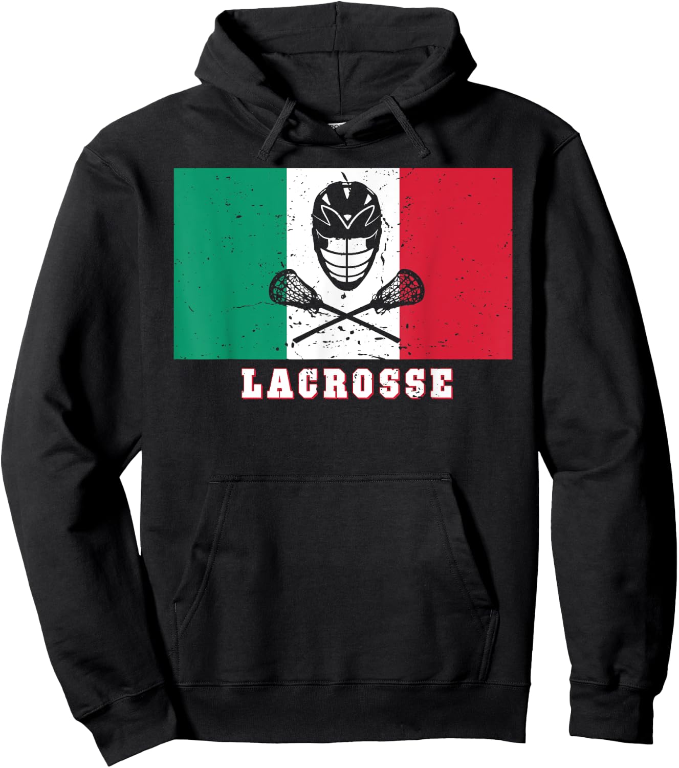 Italy Flag for Lax Athlete Fan - Italian Lacrosse Hoodie - Hoodie | Black
