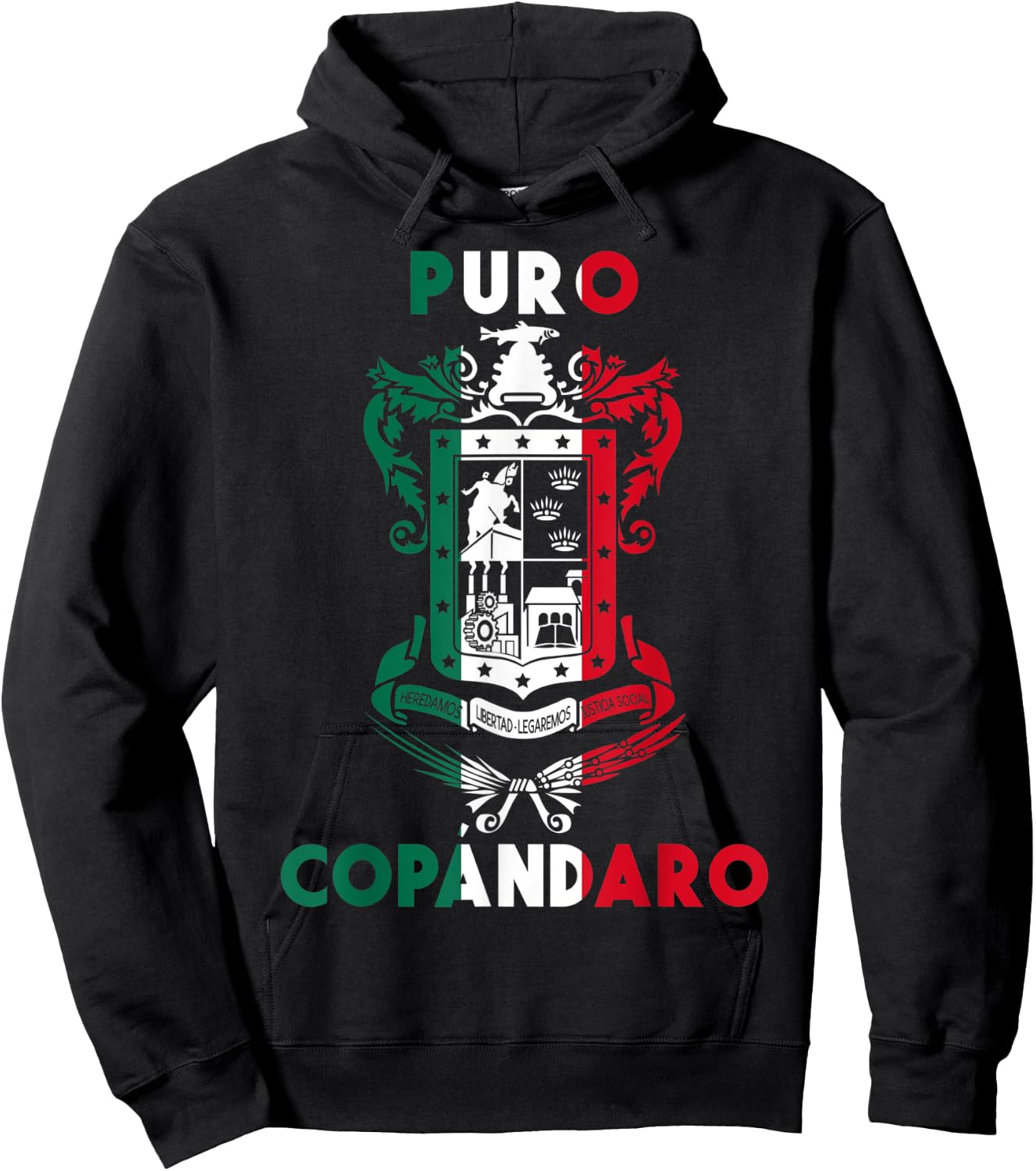 Copándaro Michoacan Mexico Escudo Y Lema Arte Emblem Merch Hoodie - Hoodie | Black