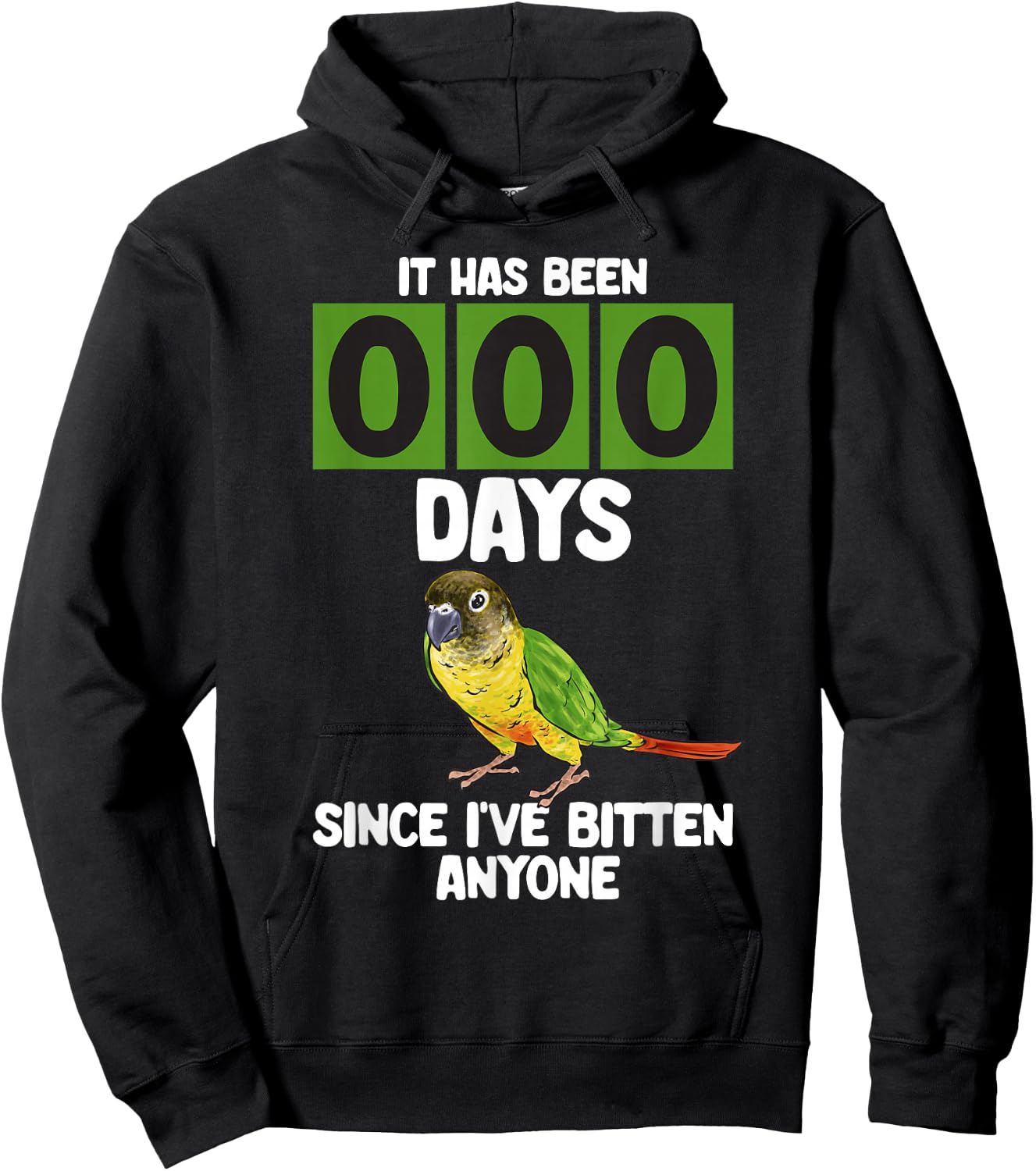 Green Cheek Conure Parrot Bird Conure Hoodie - Hoodie | Black