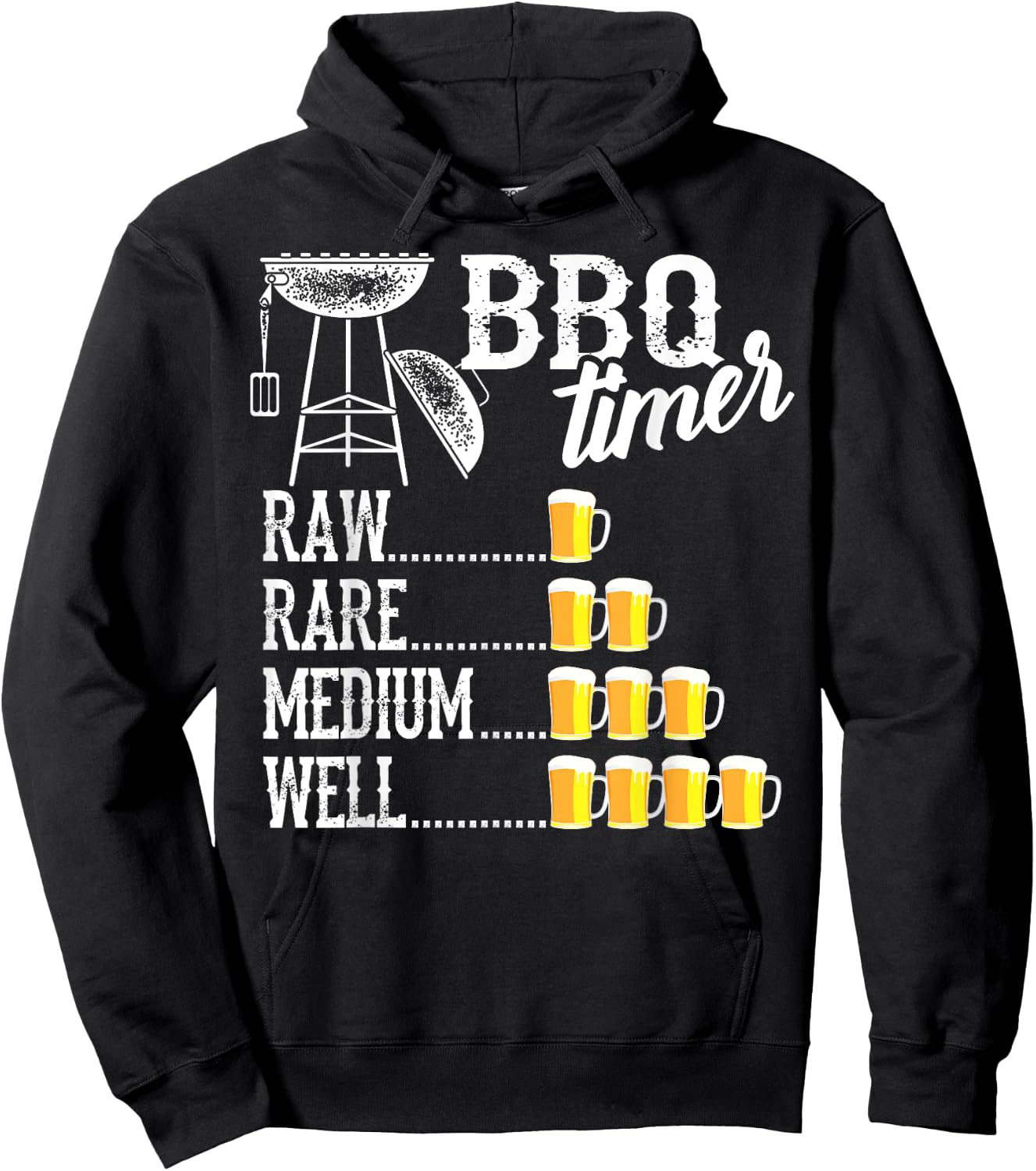 Funny BBQ Art Women Grilling Meat Smoking Barbecue Hoodie - Hoodie | Black