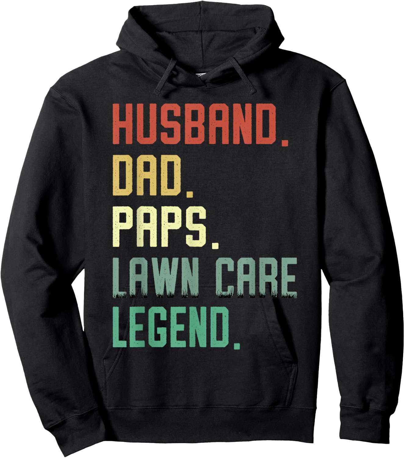 Husband Dad Paps Lawn Care Legend Funny Mowing Grandpa Hoodie - Hoodie | Black