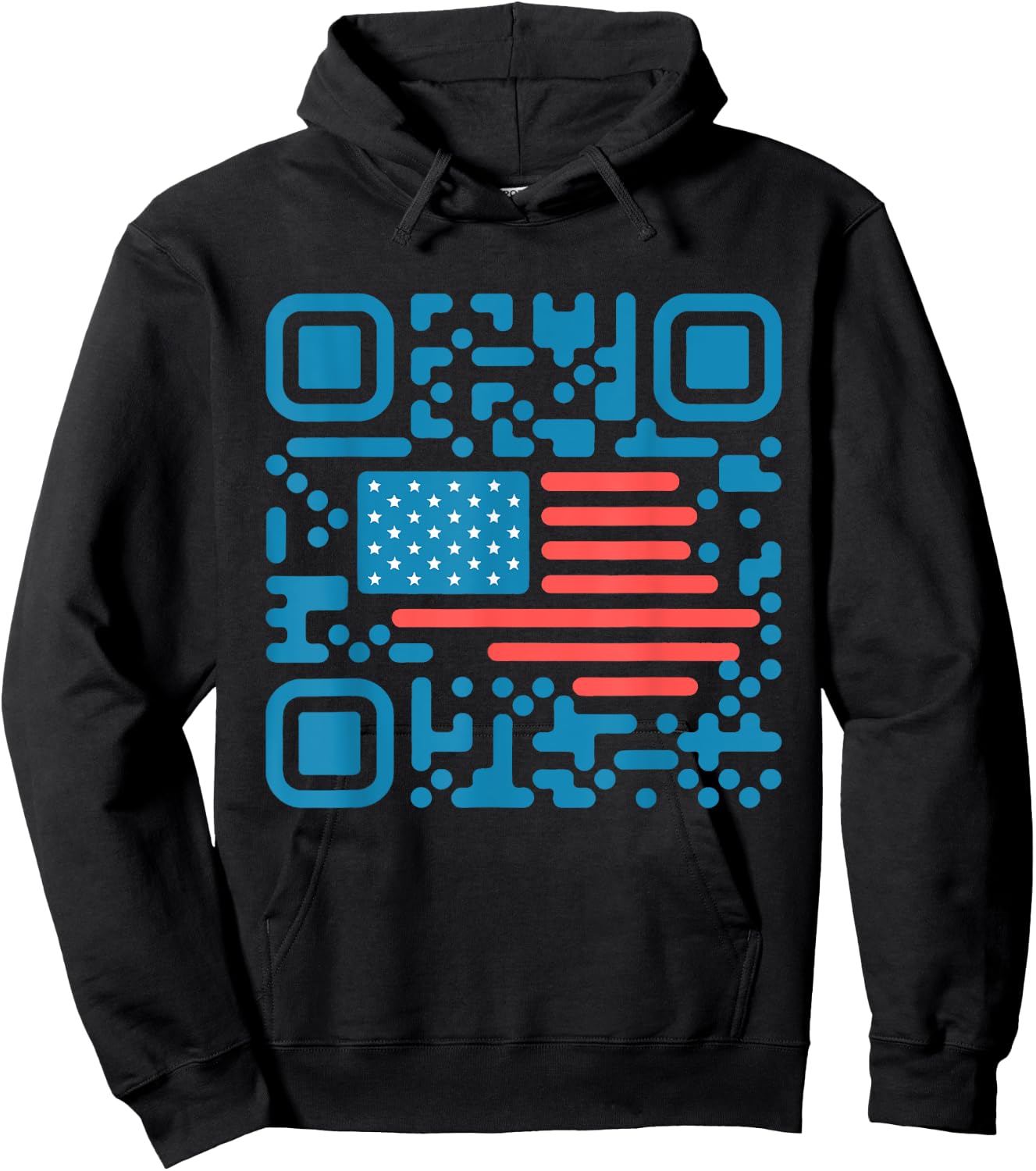 Trump Dance Troll QR Funny President Trump Dance Code Back Hoodie - Hoodie | Black