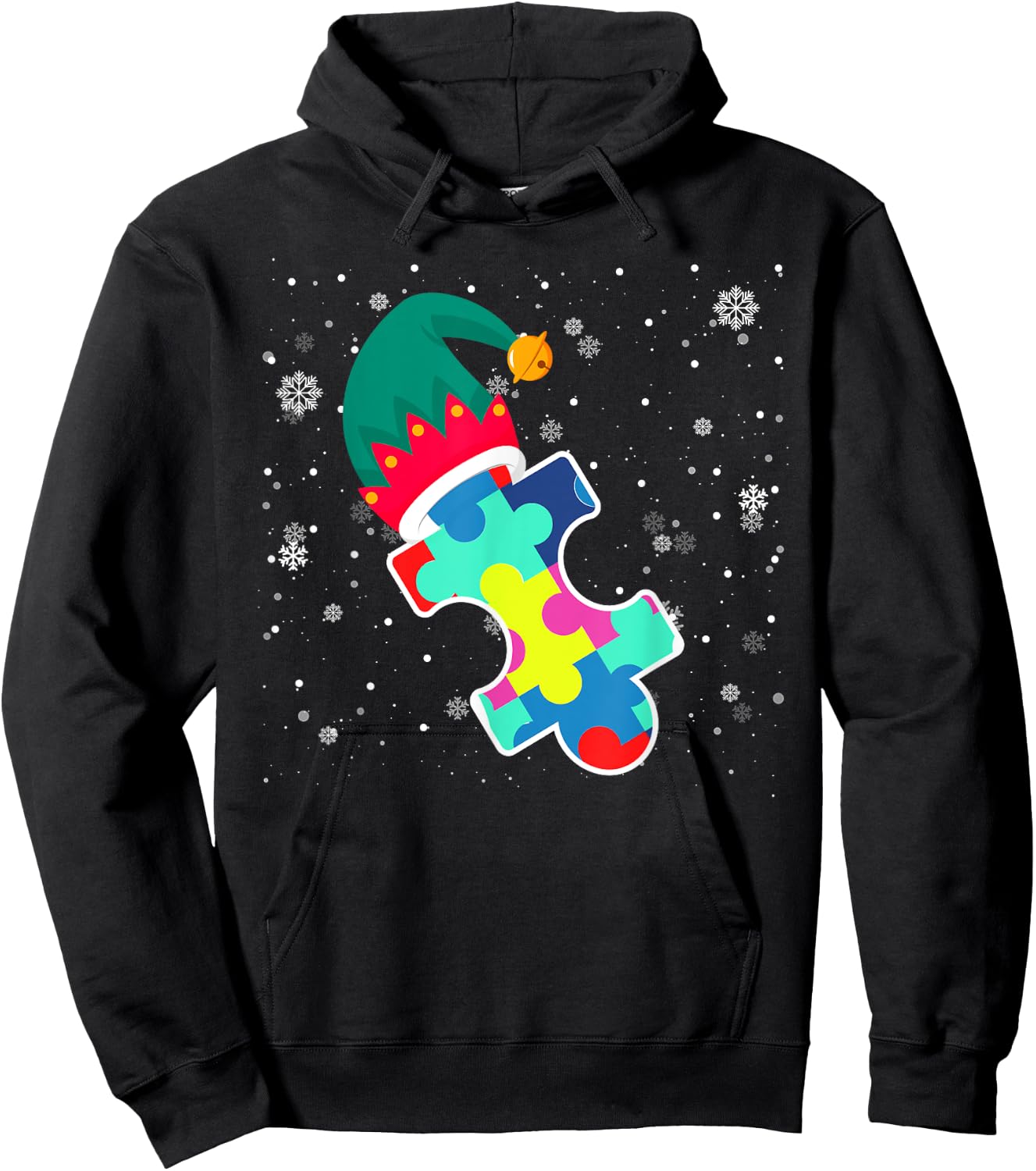 Autism Awareness Month Autism Christmas Season Xmas Day Hoodie - Hoodie | Black