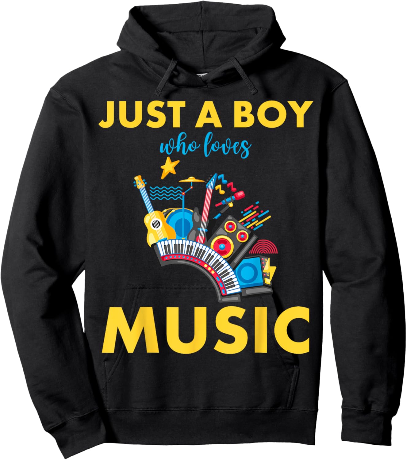 Just A Boy Who Loves Music Hoodie - Hoodie | Black