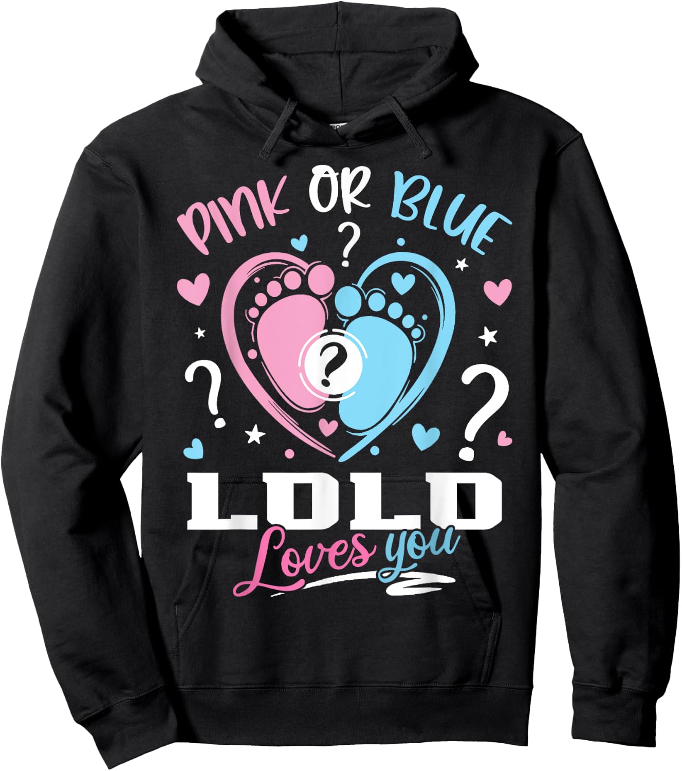 Pink Or Blue Lolo Loves You Gender Reveal Baby Hoodie - Hoodie | Black