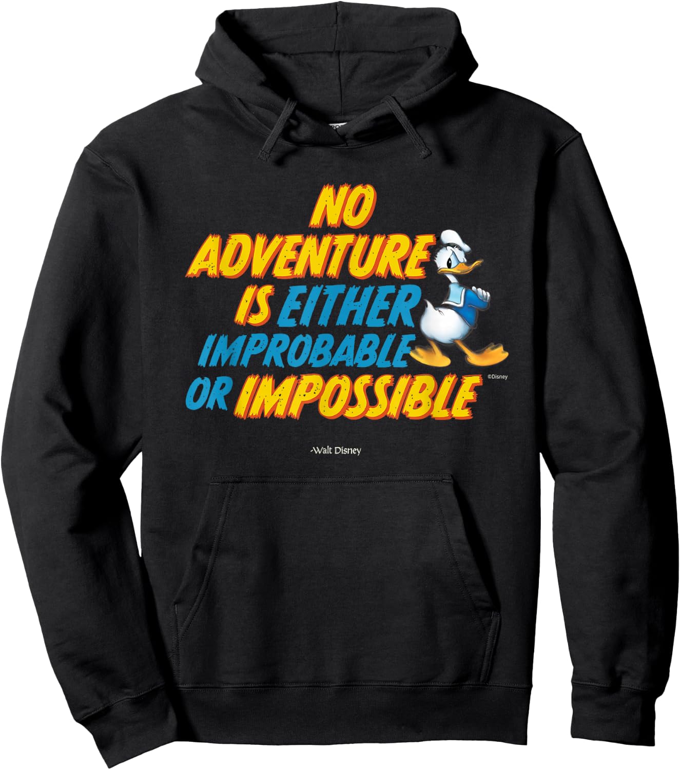 Disney 100 Walt Disney Quote Adventure Donald Duck D100 Hoodie - Hoodie | Black