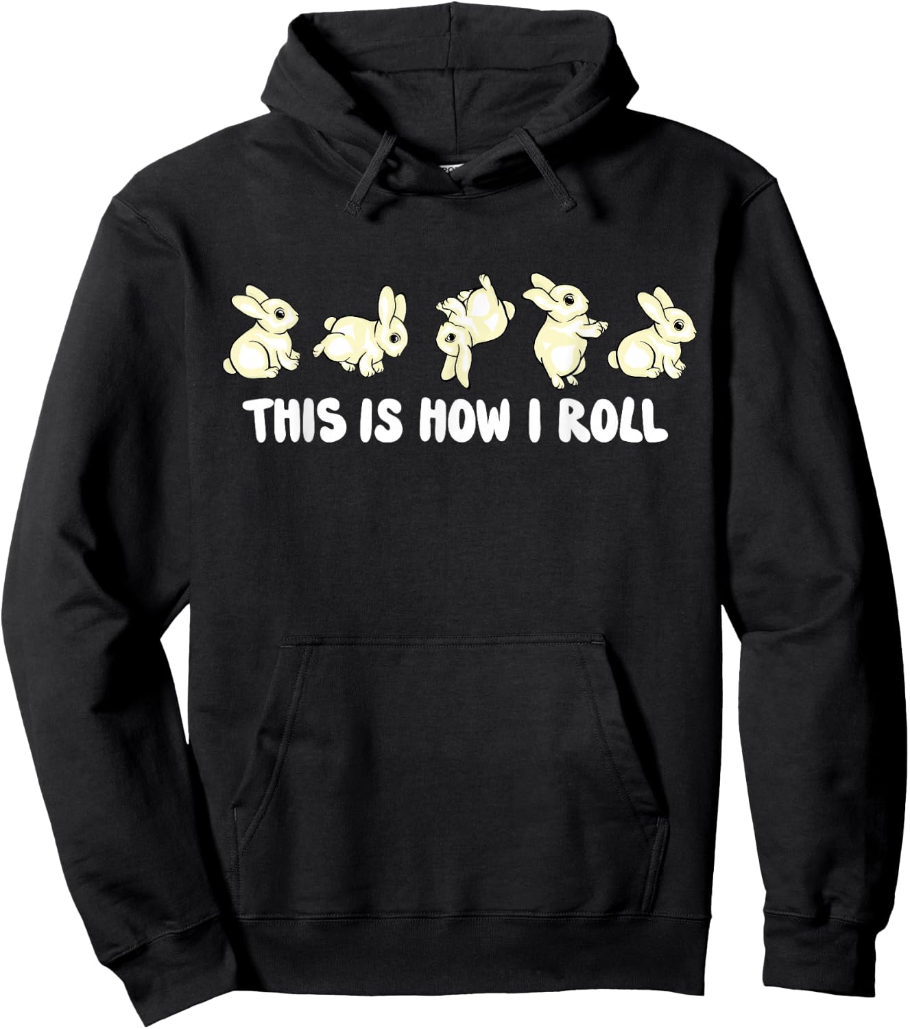 Rabbit Lover Kids This Is How I Roll Cute Bunny Hoodie - Hoodie | Black