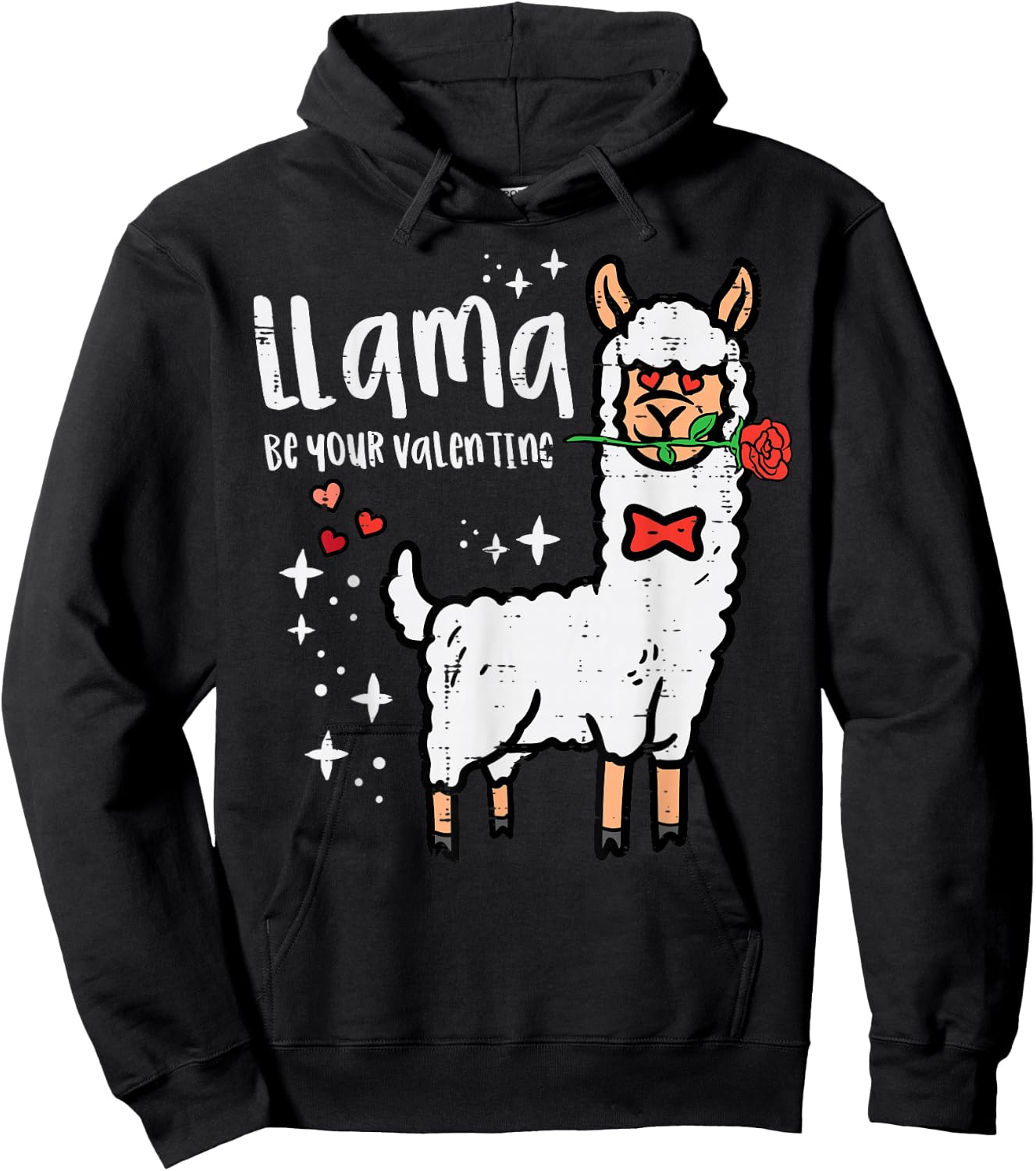 Llama Be Your Valentine Alpaca Men Boys Kids Youth Women Hoodie - Hoodie | Black
