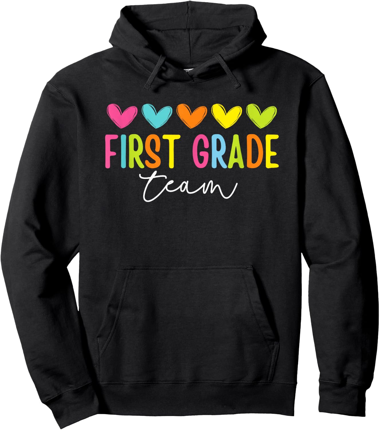 First Grade Team 1st Grade Back To School Heart Kids Teacher Hoodie - Hoodie | Black