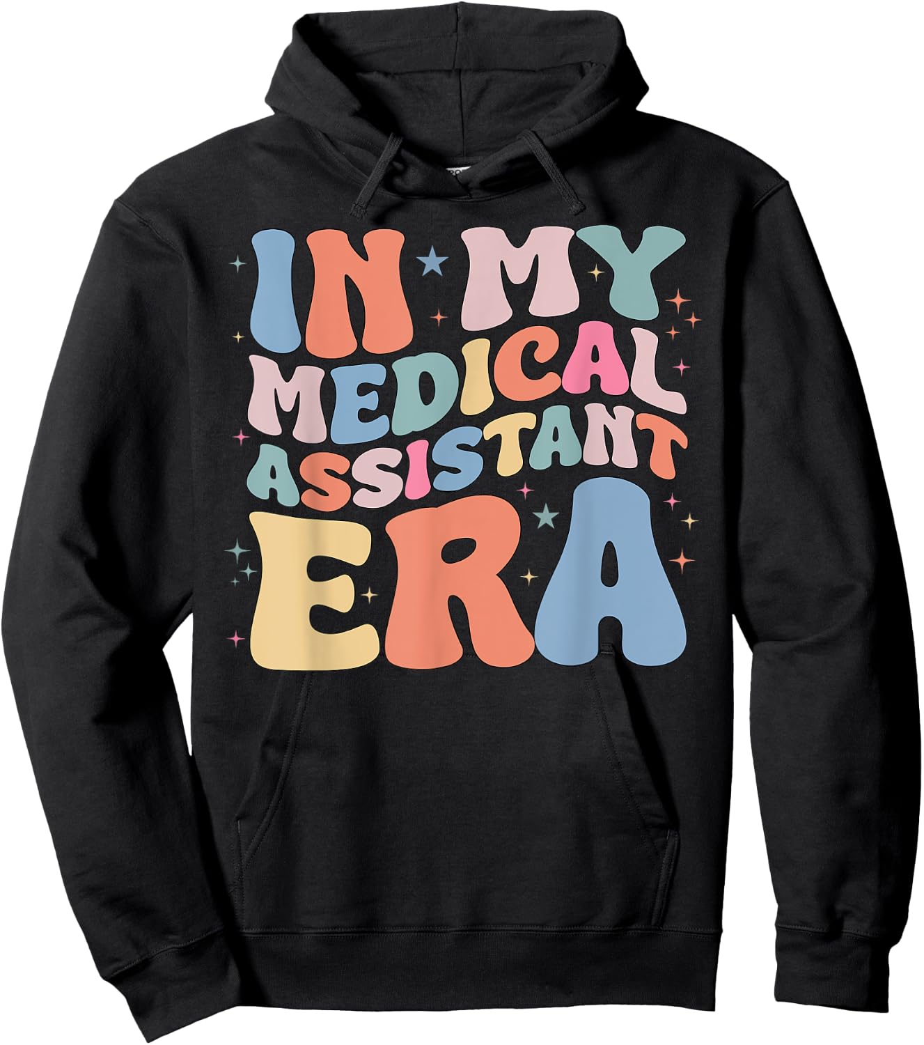 Groovy Retro In My Medical Assistant Era Hippie Groovy Nurse Hoodie - Hoodie | Black