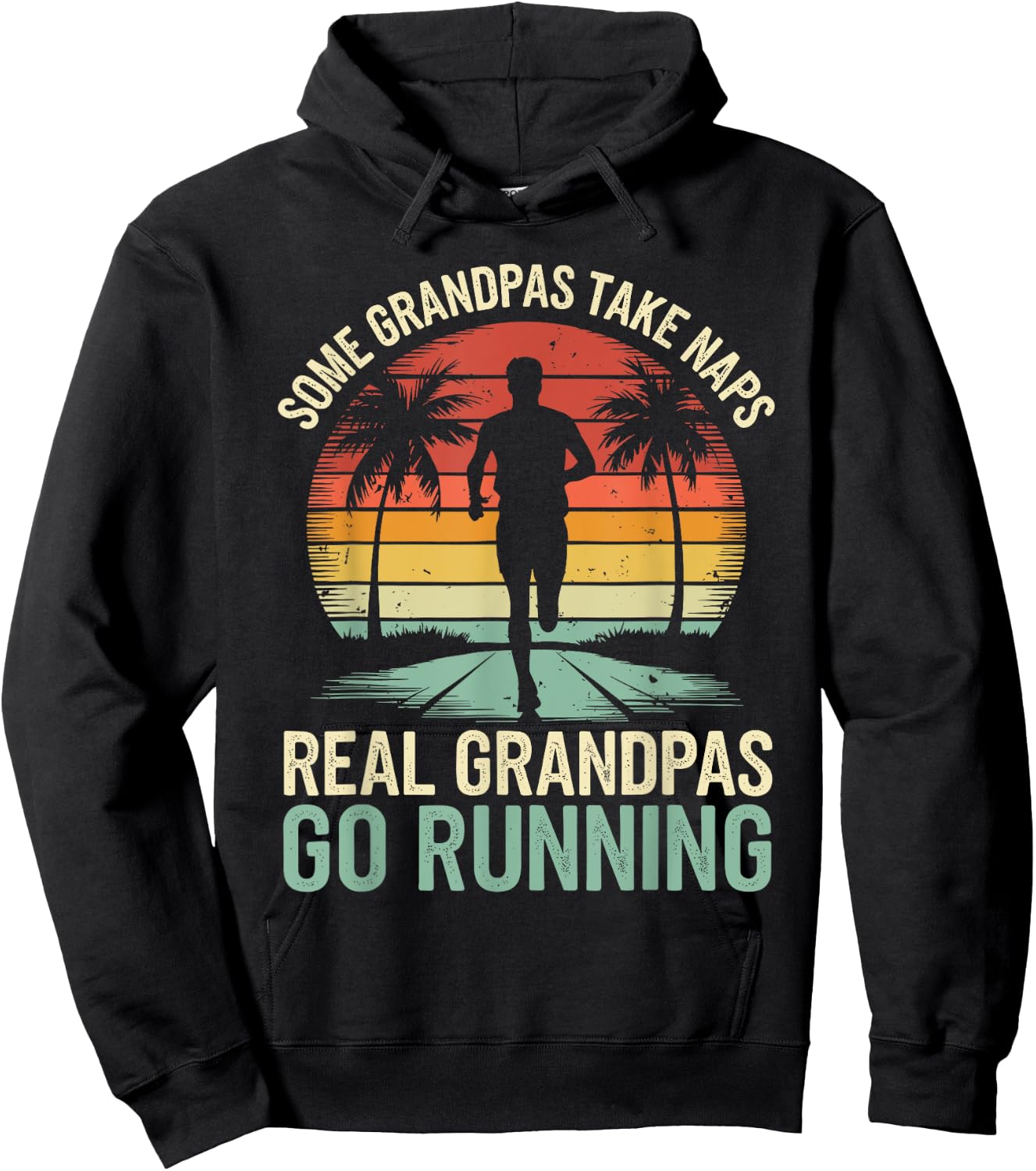 Funny Grandpa Runner Real Grandpas Go Running Hoodie - Hoodie | Black