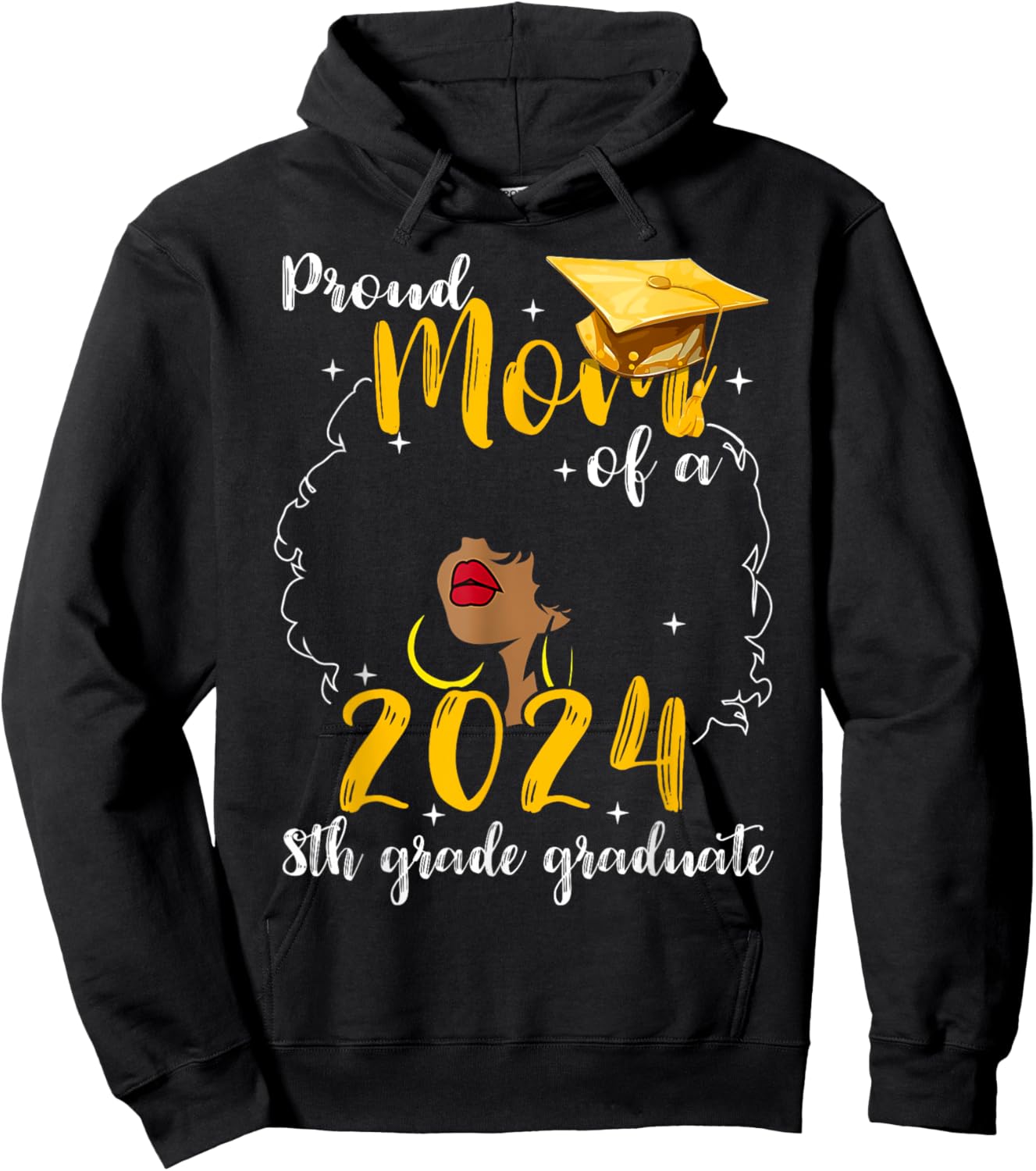Proud Mom Of A 2024 8th Grade Graduate Gifts For Graduation Hoodie - Hoodie | Black