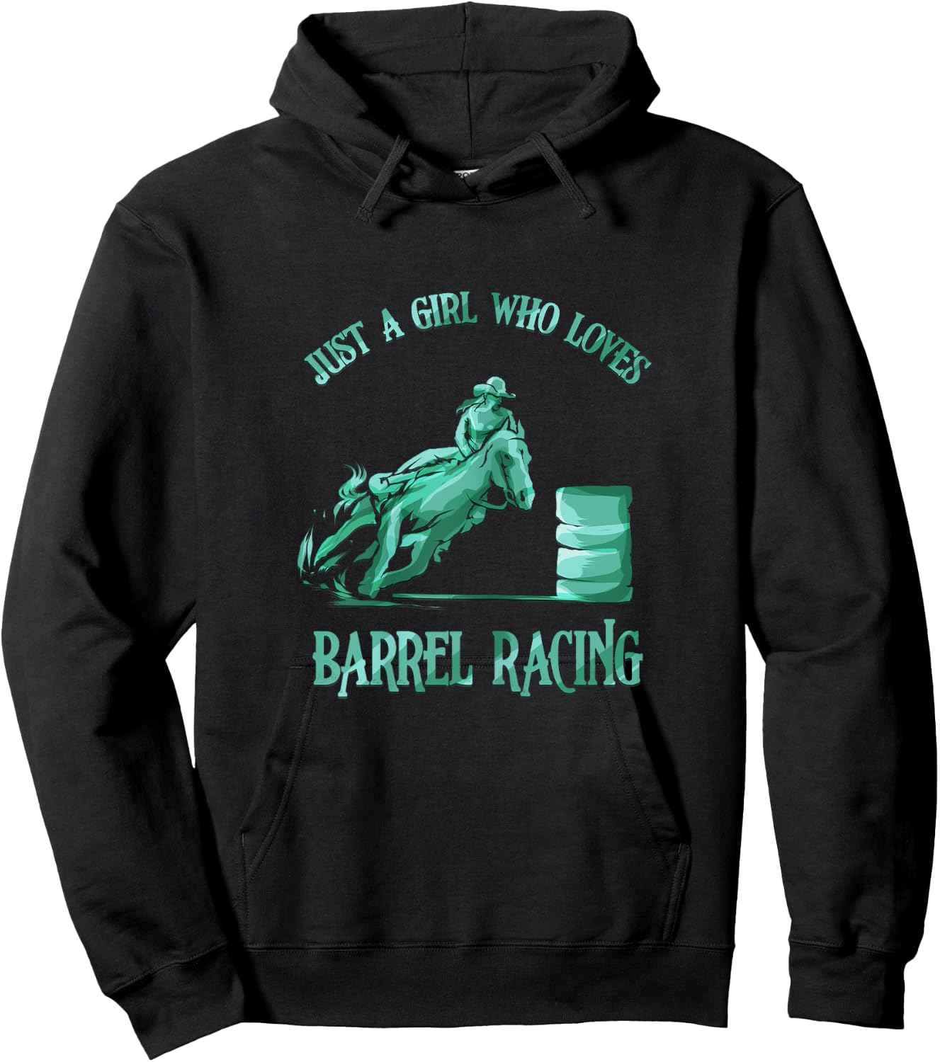 Barrel Racing Girl Love Horse Riding Rodeo Cowgirl Gift Hoodie - Hoodie | Black