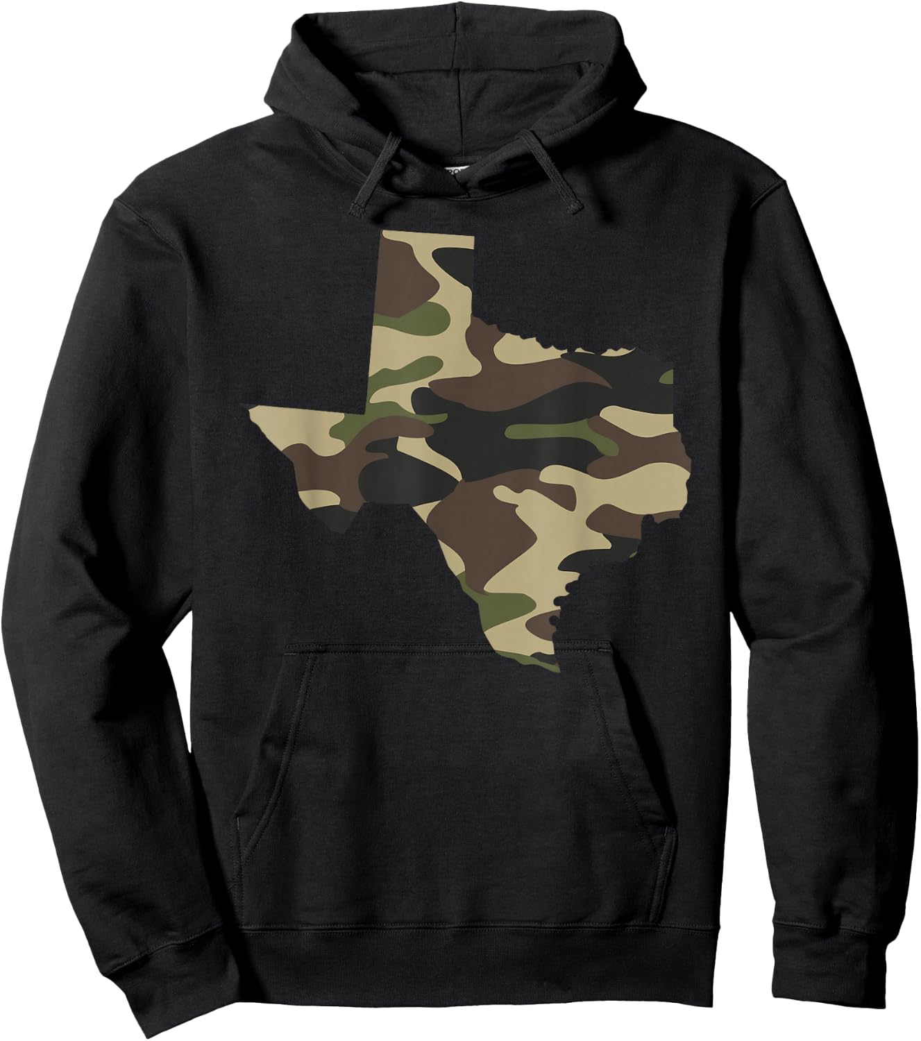 Texas Military Camo State Outline Hoodie - Hoodie | Black