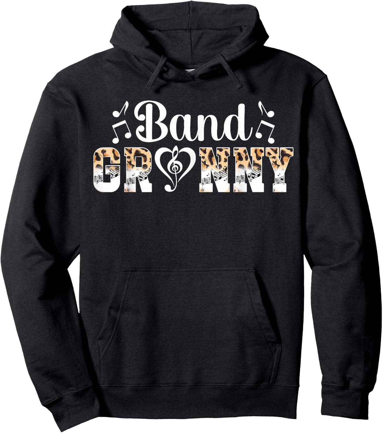 Band Granny Leopard Marching Band Granny Grandma Hoodie - Hoodie | Black