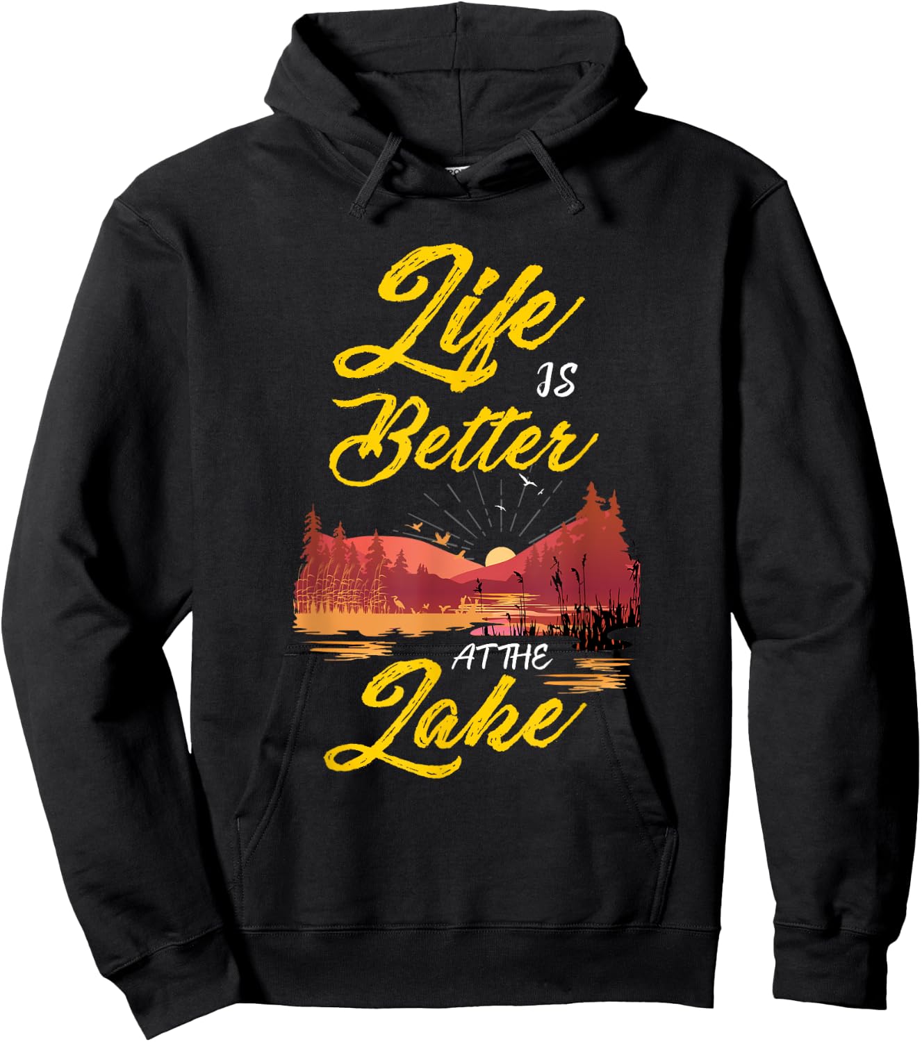 Cool Life Is Better at the Lake Women, Men and Youth Boating Hoodie - Hoodie | Black