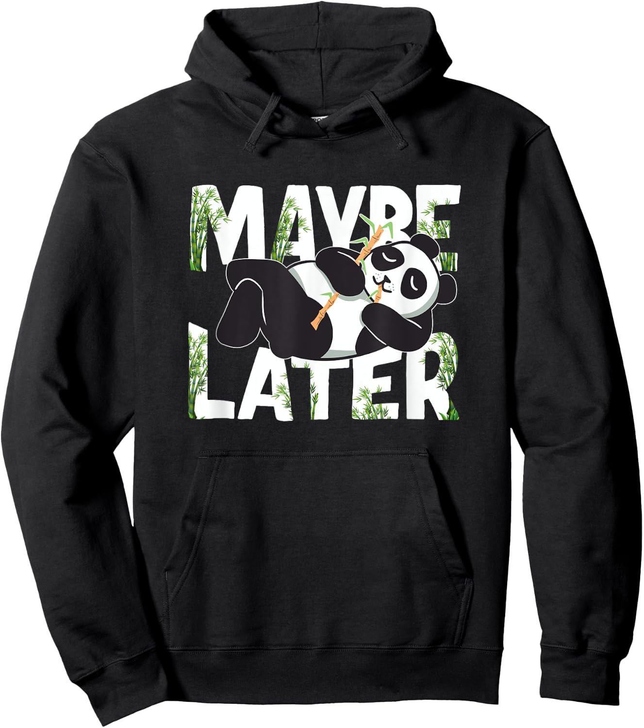Maybe Later Panda Hoodie - Hoodie | Black