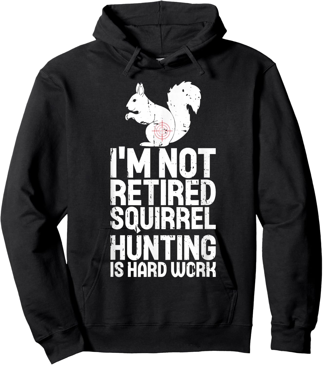 Retired Squirrel Hunting Season Squirel Funny Vintage Hunter Hoodie - Hoodie | Black