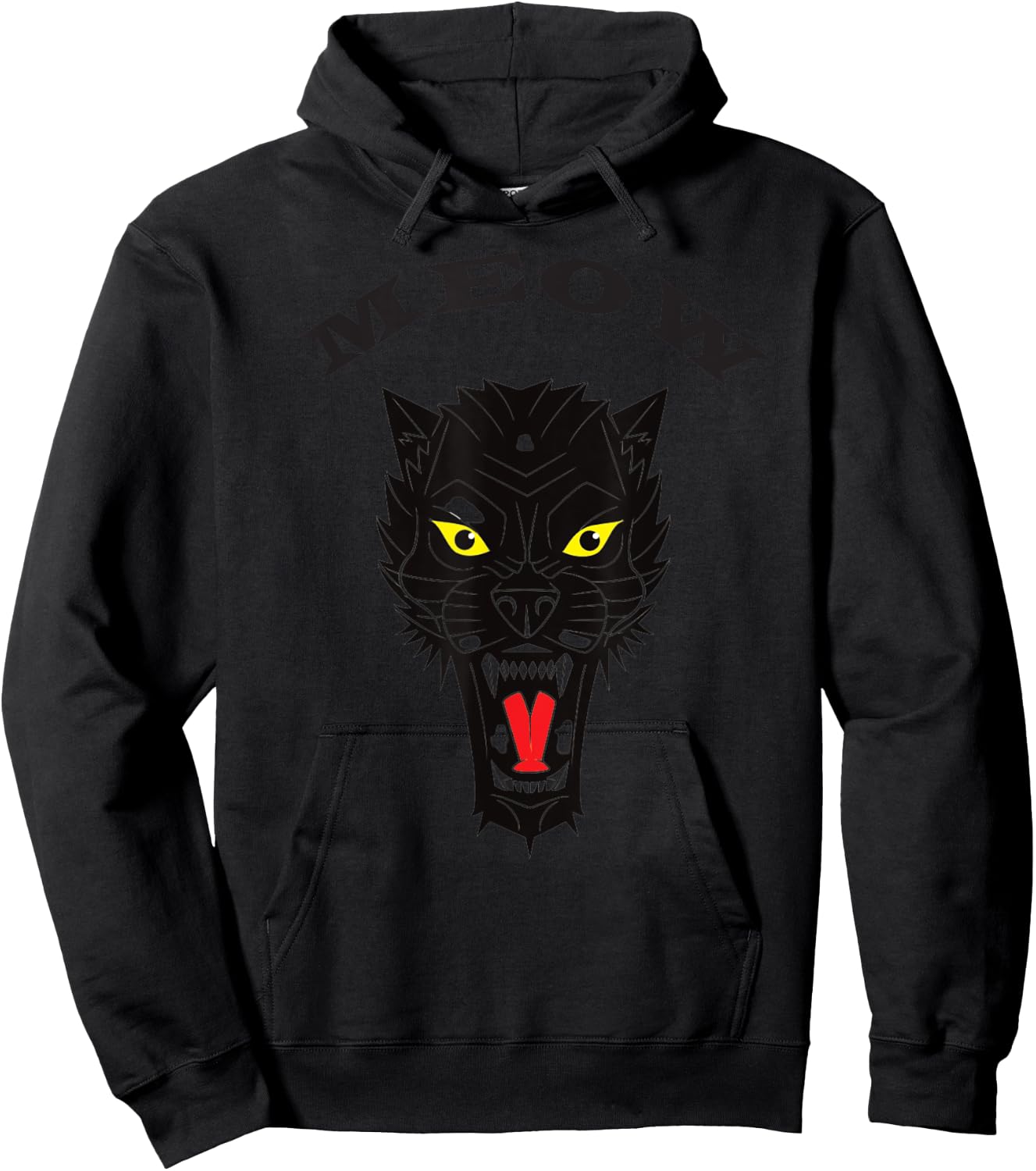 MEOW - Black Wolf with piercing eyes Hoodie - Hoodie | Black