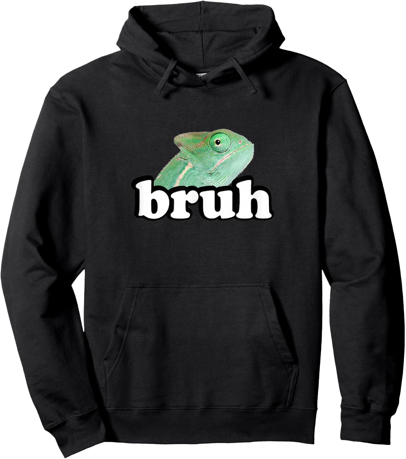 Cute Kids Boys Girls Bruh Reptile Veiled Chameleon Lover Hoodie - Hoodie | Black