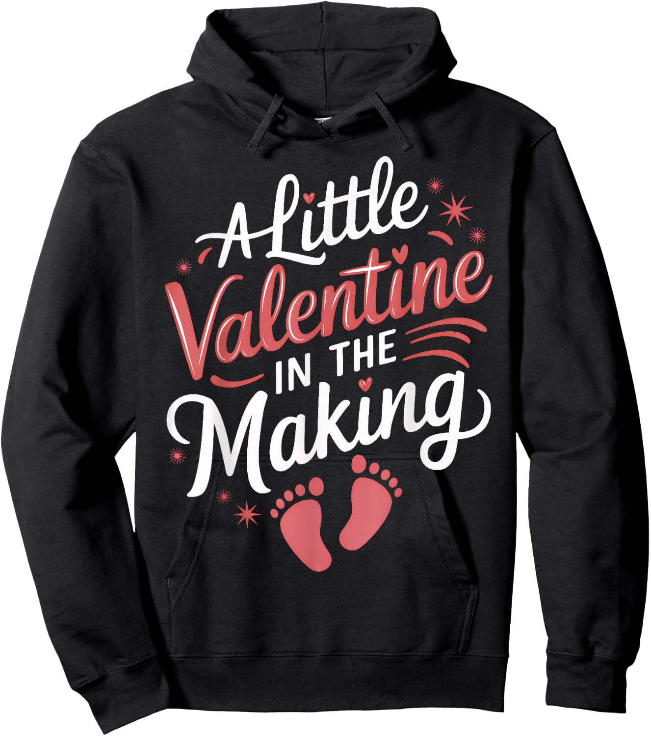 Little Valentine In The Making Cute Pregnancy Announcement Hoodie - Hoodie | Black
