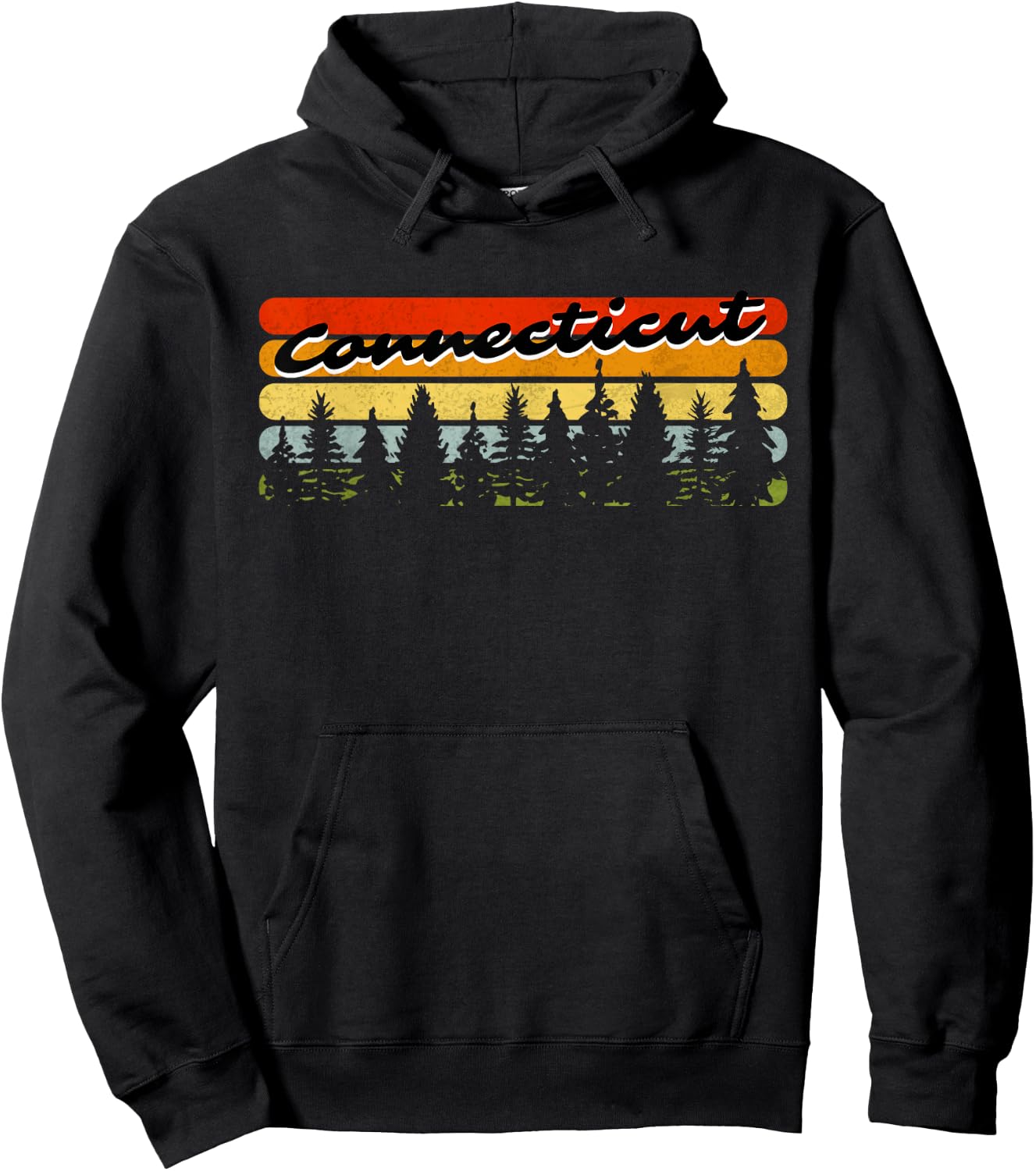 Connecticut Forest Sunset Trees Cabin Theme Souvenir Hoodie - Hoodie | Black