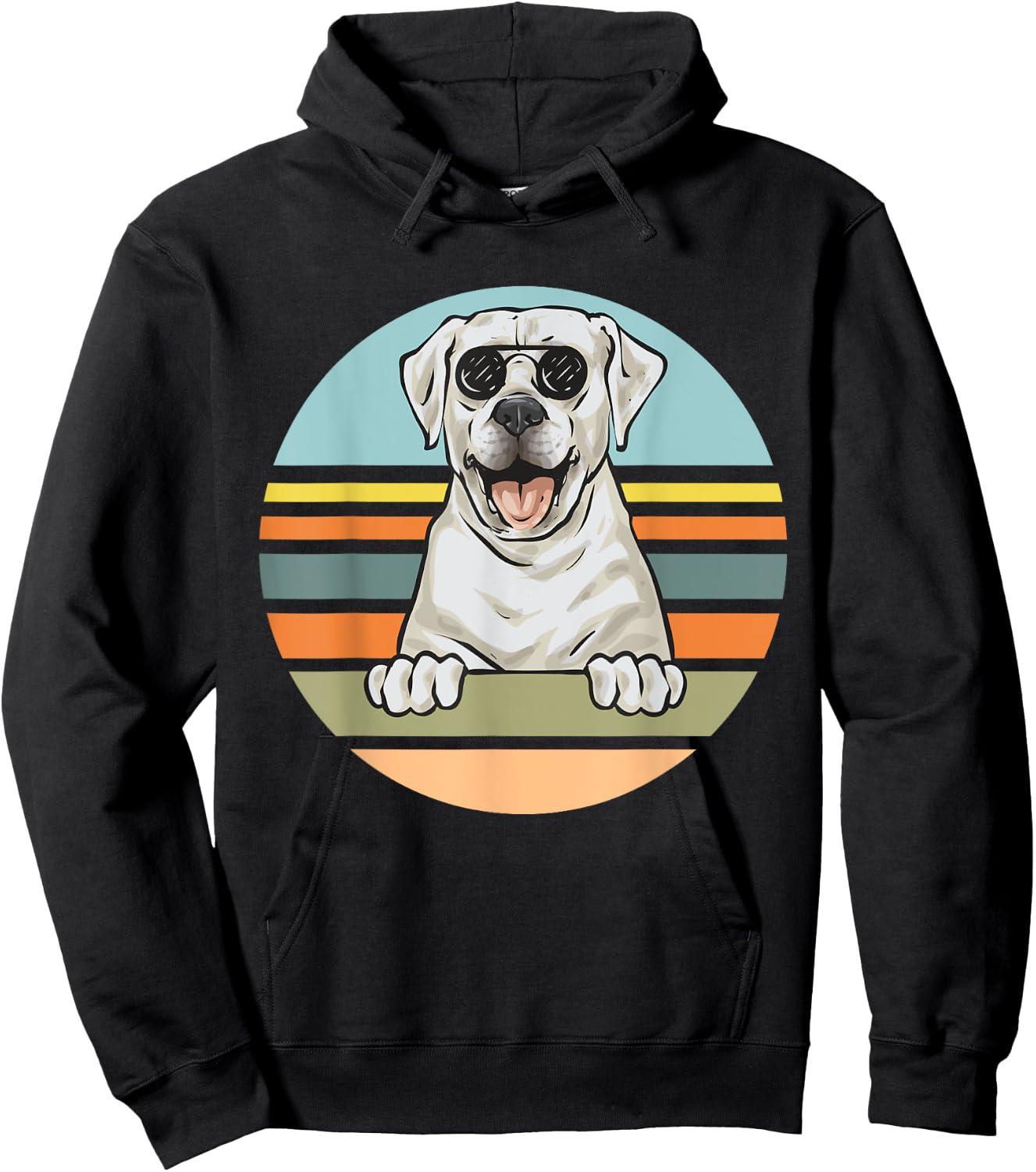 White Labrador Retriever With Sunglasses White Lab Hoodie - Hoodie | Black