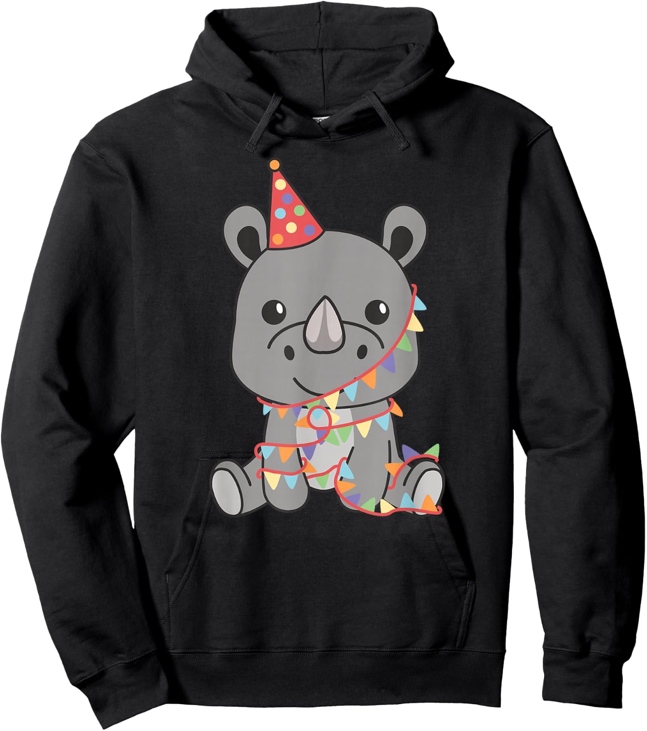 Rhinoceros for Birthday for Children a Birthday Rhino Hoodie - Hoodie | Black