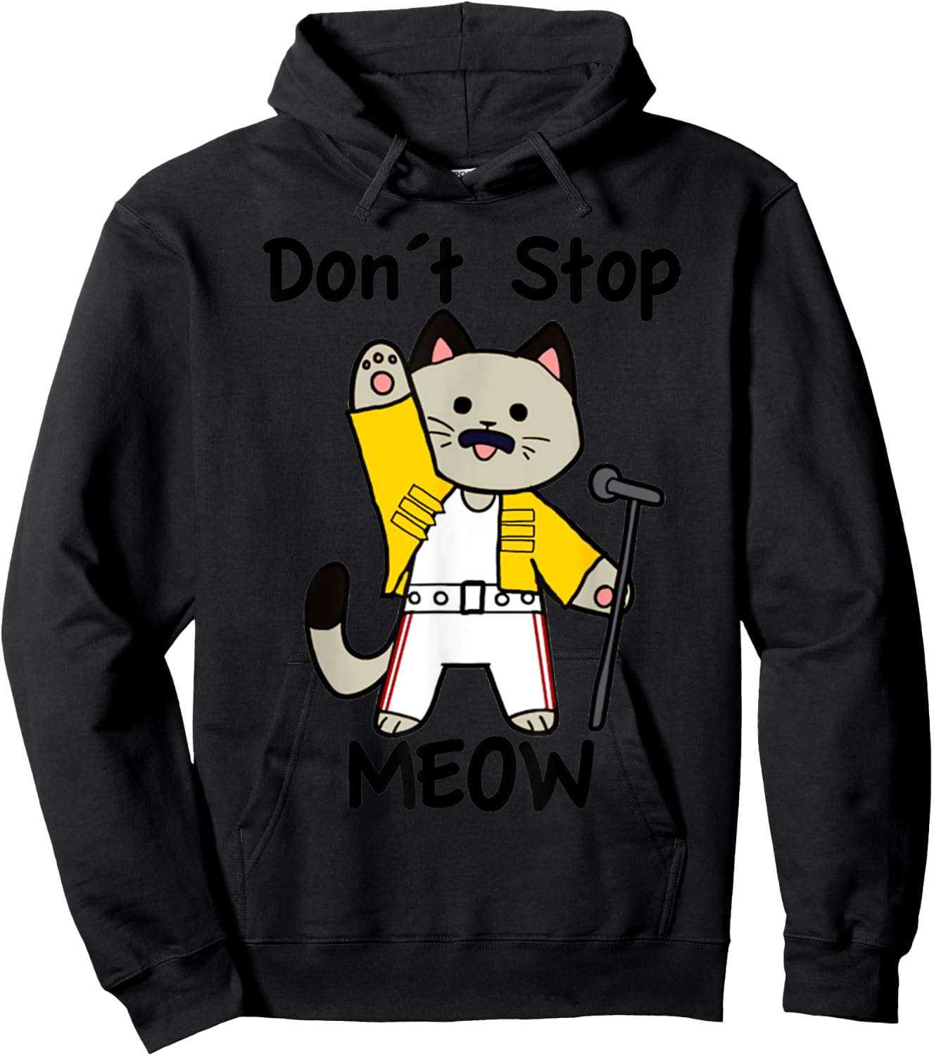 Vintage Funny Quote Dont Stop Meow Retro Cat Meme Lover Hoodie - Hoodie | Black